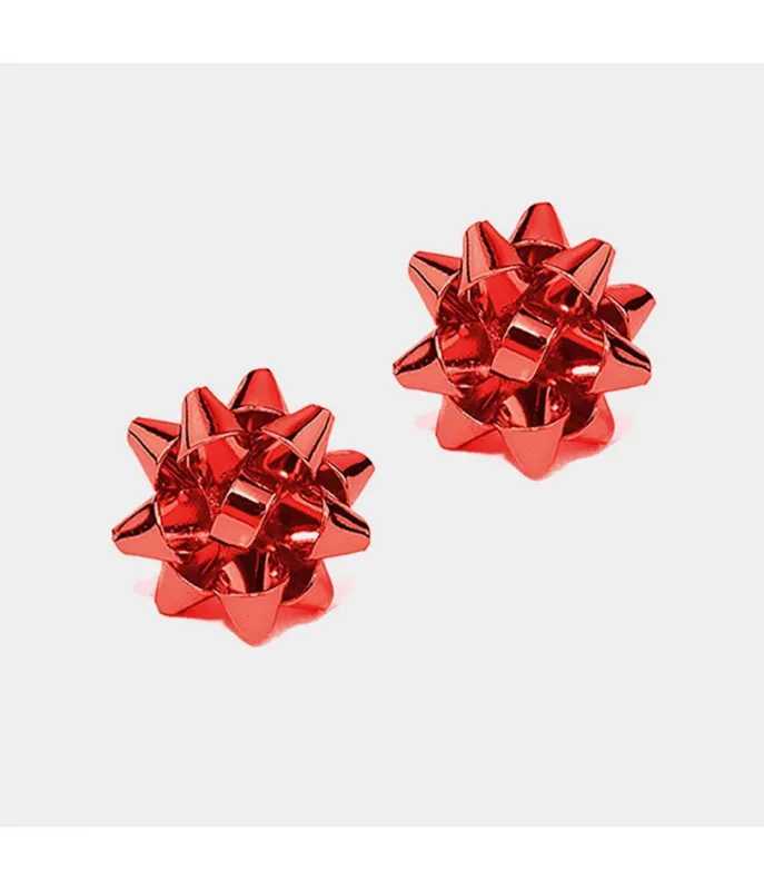 Red Gift Bow Stud Earrings sold by Unique Vintage