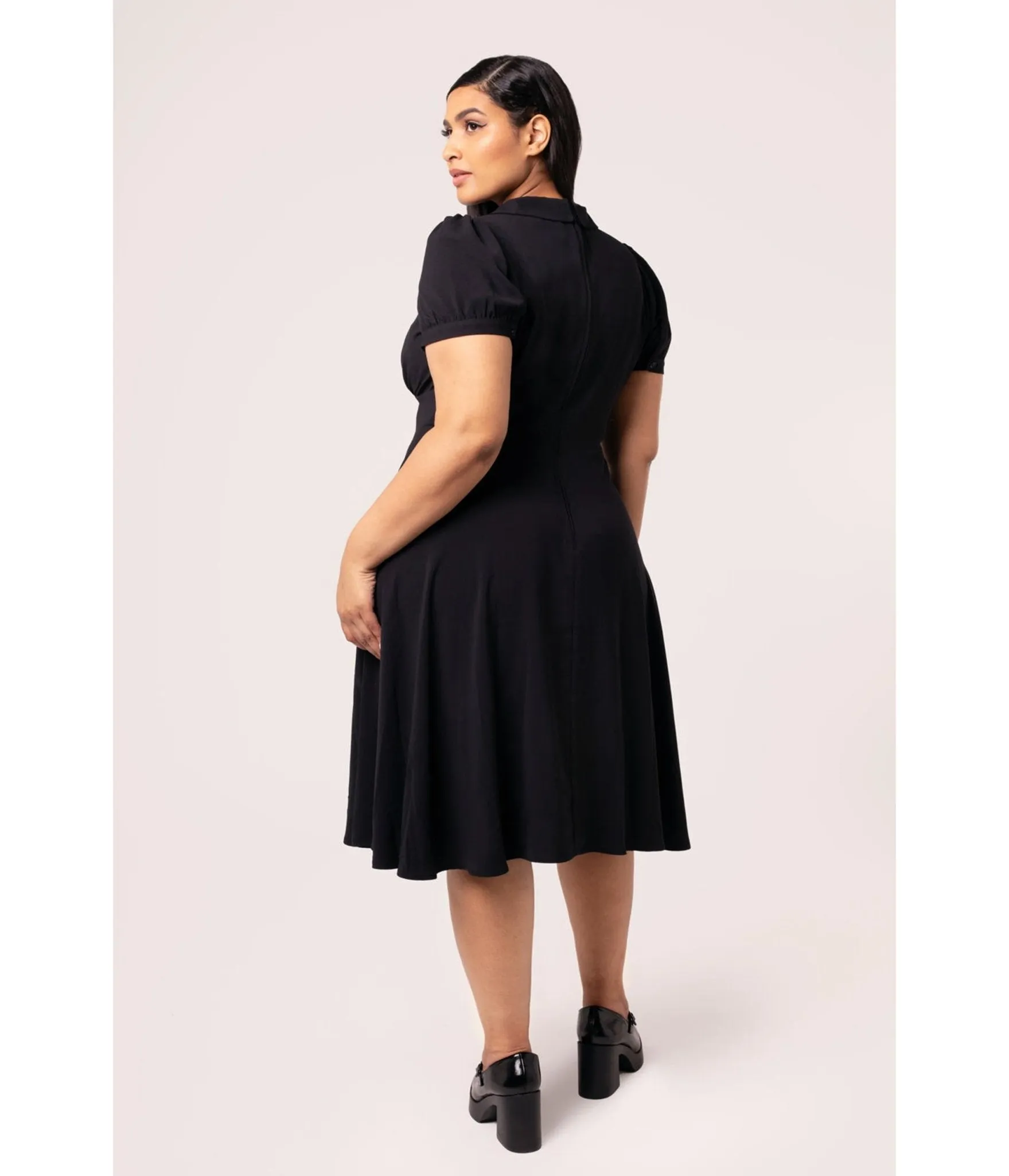 Hell Bunny Plus Size Black Fabienne Flare Dress sold by Unique Vintage product image thumbnail 3