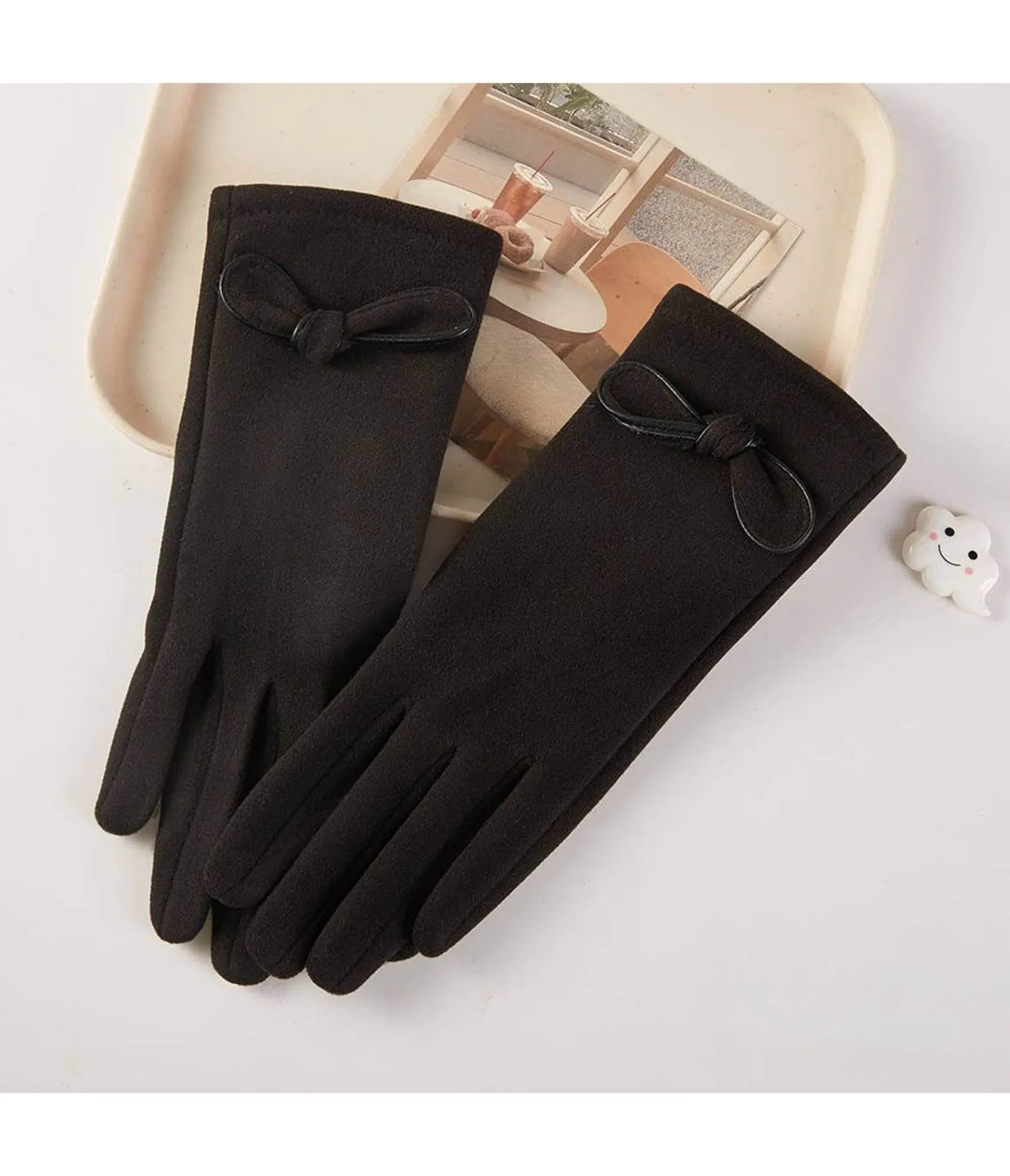 Black Knot Bow Smart Touch Gloves sold by Unique Vintage