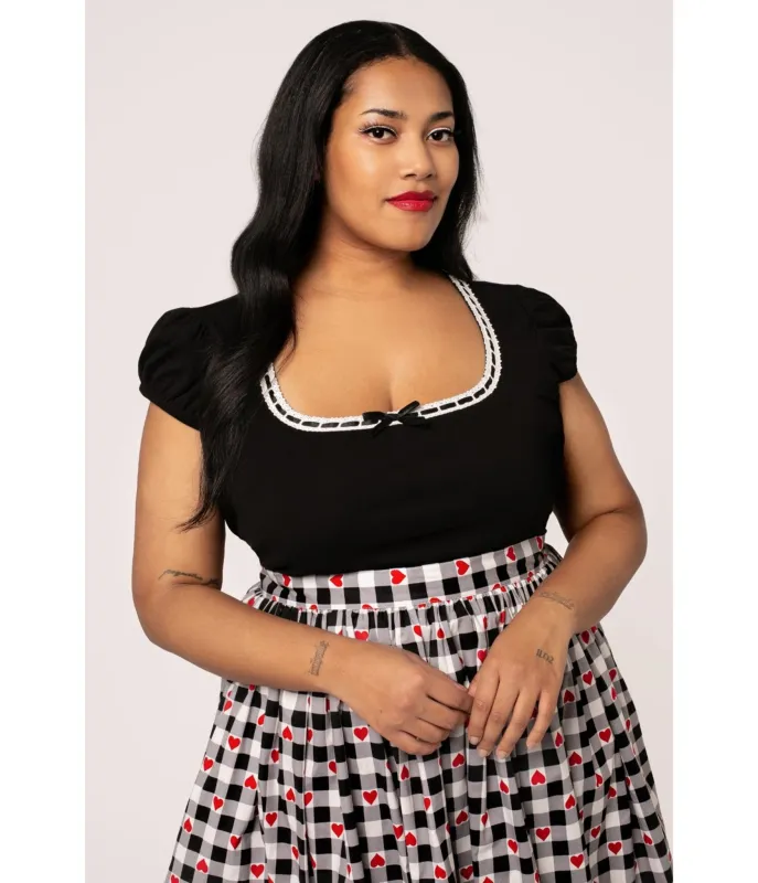 Hell Bunny Plus Size Black Gracie Top sold by Unique Vintage