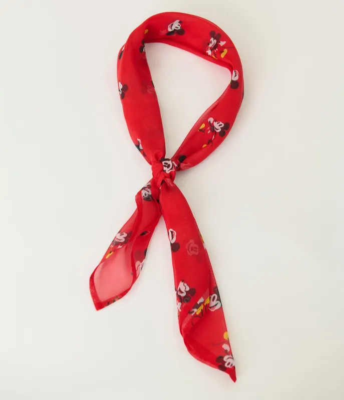 Disney Mickey & Friends Collection by Unique Vintage Red Mickey Hair Scarf sold by Unique Vintage