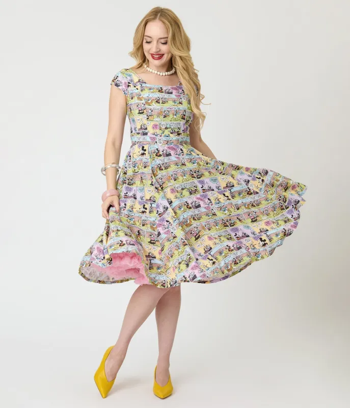 Disney Mickey & Friends Collection by Magnolia Place Mickey Comics Swing Dress sold by Unique Vintage
