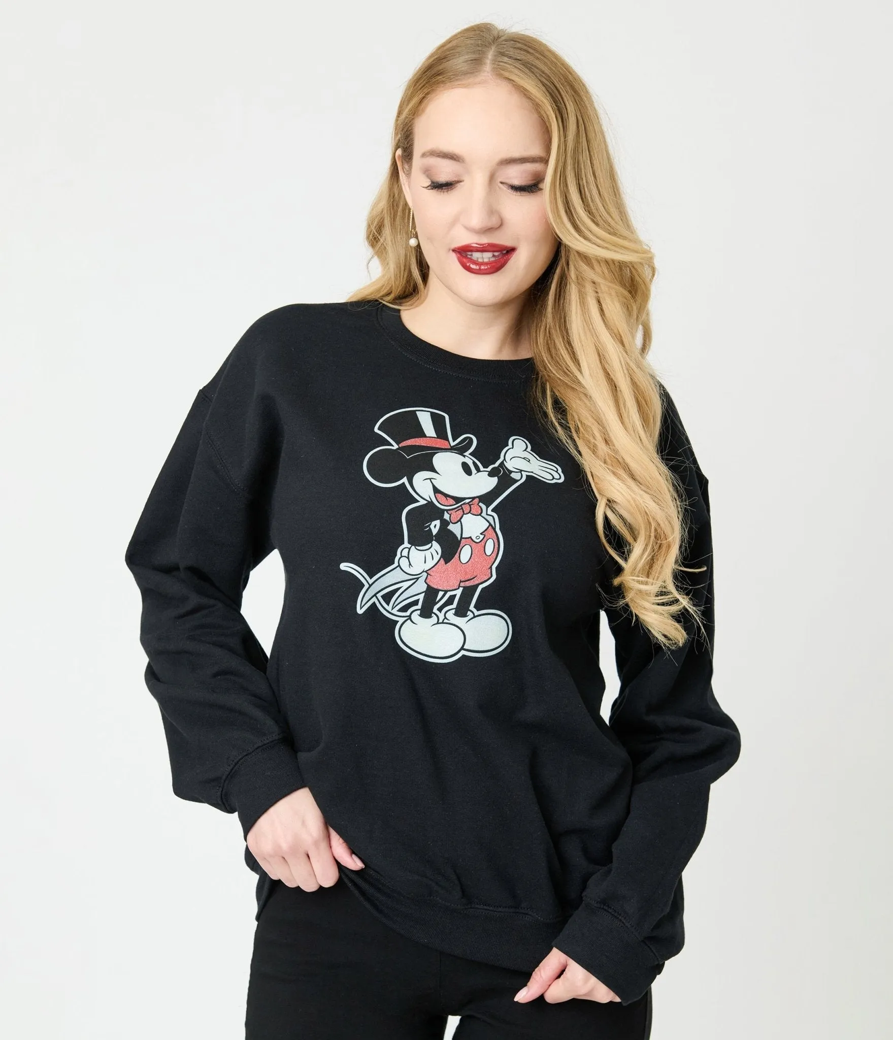 Disney Mickey & Friends Collection by Unique Vintage Top Hat Mickey Unisex Sweatshirt sold by Unique Vintage product image thumbnail 3