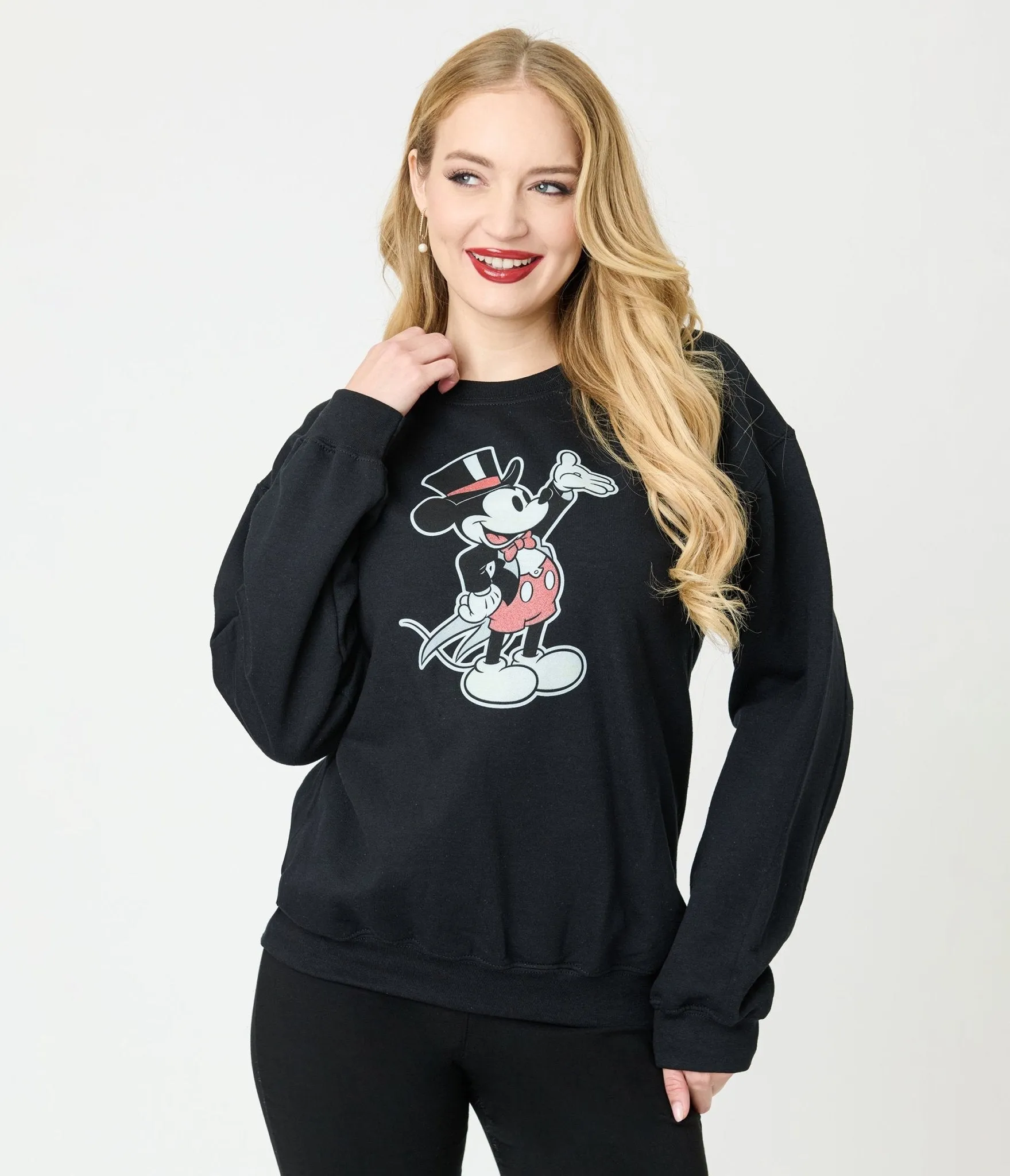 Disney Mickey & Friends Collection by Unique Vintage Top Hat Mickey Unisex Sweatshirt sold by Unique Vintage