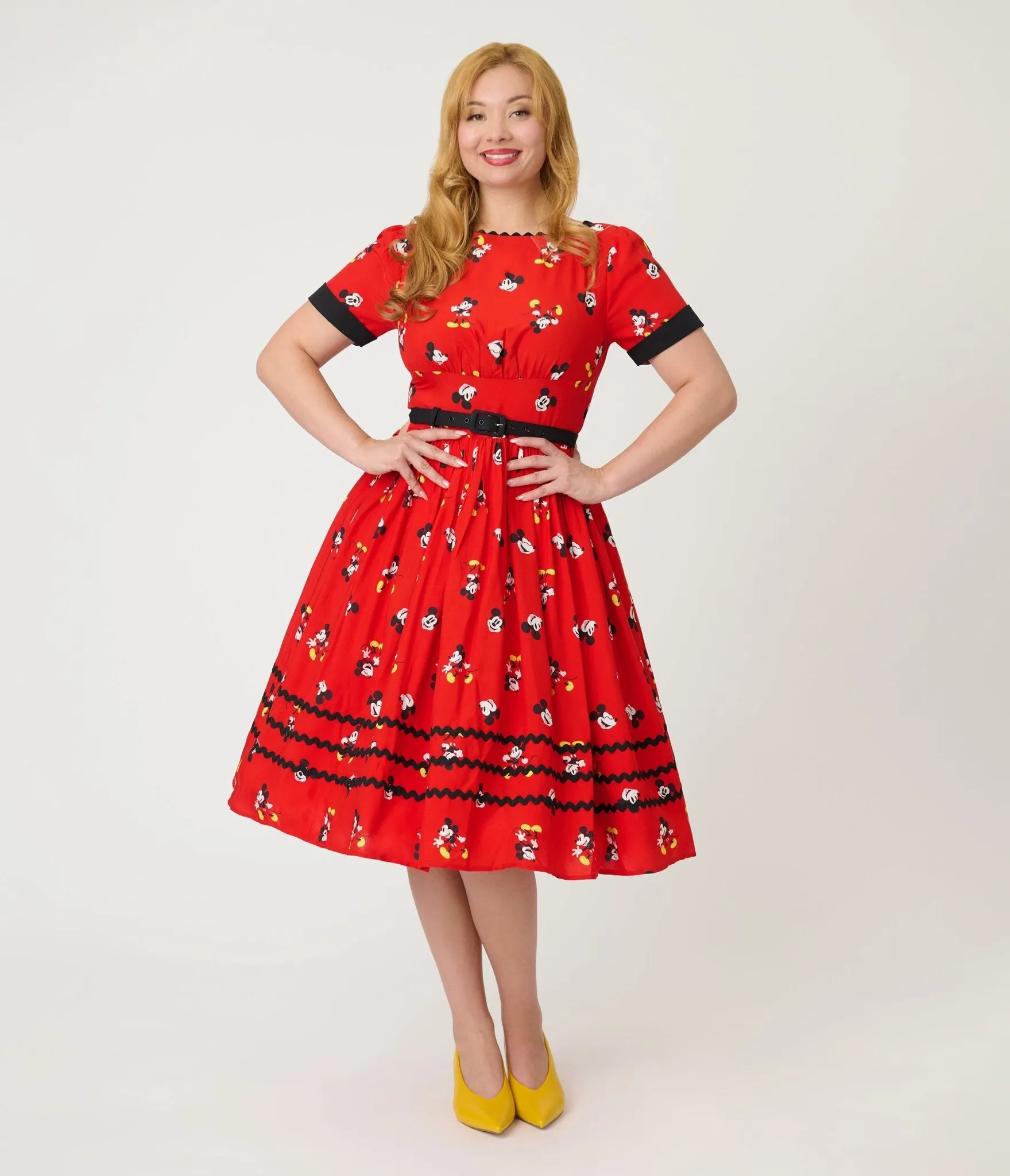 Disney Mickey & Friends Collection by Unique Vintage Red Mickey Print Swing Dress sold by Unique Vintage product image thumbnail 3