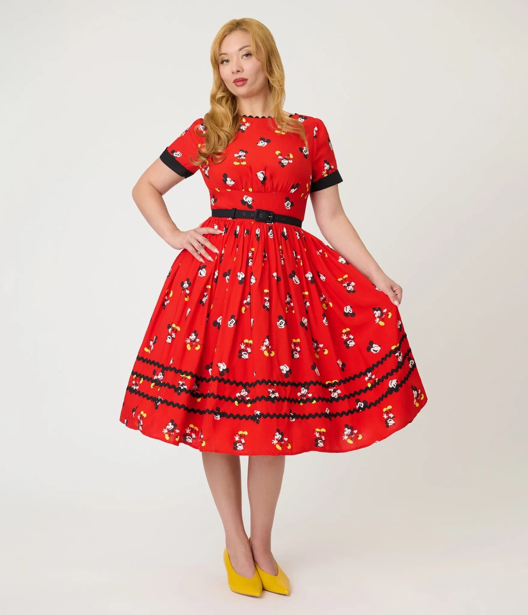 Disney Mickey & Friends Collection by Unique Vintage Red Mickey Print Swing Dress sold by Unique Vintage product image thumbnail 5