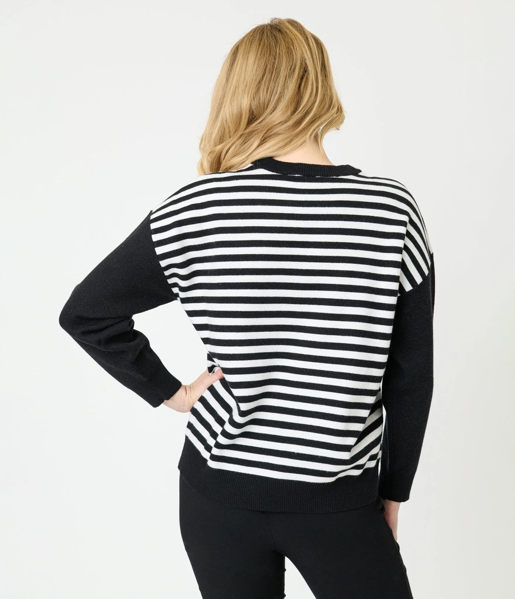 Disney Mickey & Friends Collection by Unique Vintage Black & White Stripe Mickey Sweater sold by Unique Vintage product image thumbnail 2