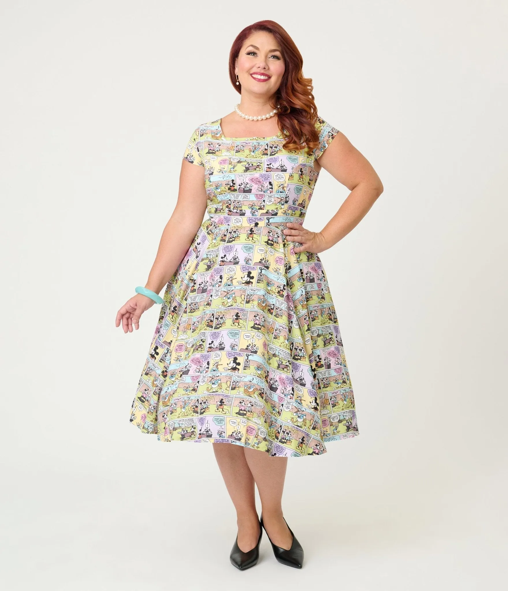 Disney Mickey & Friends Collection by Magnolia Place Plus Size Mickey Comics Swing Dress sold by Unique Vintage product image thumbnail 3