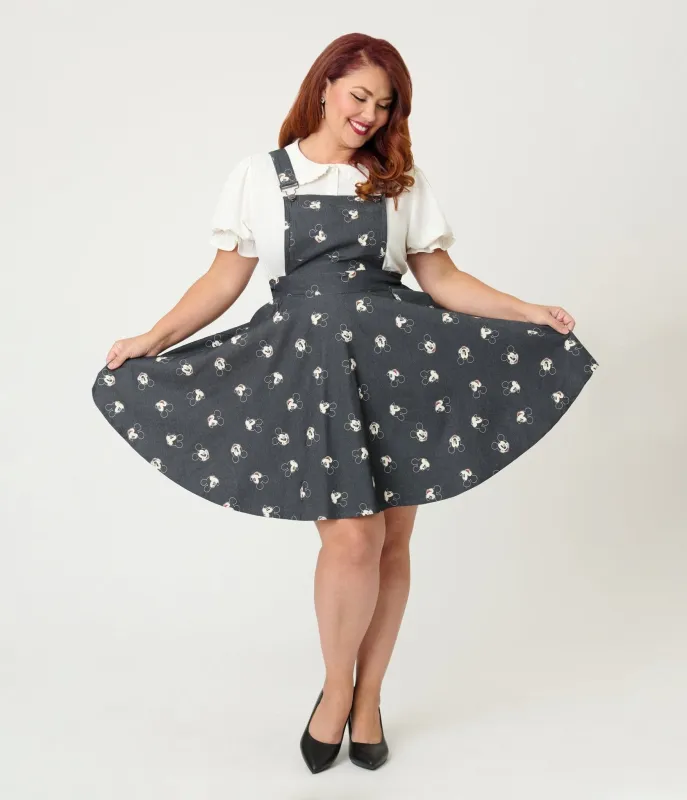 Disney Mickey & Friends Collection by Unique Vintage Plus Size Mickey Face Pinafore Skirt sold by Unique Vintage