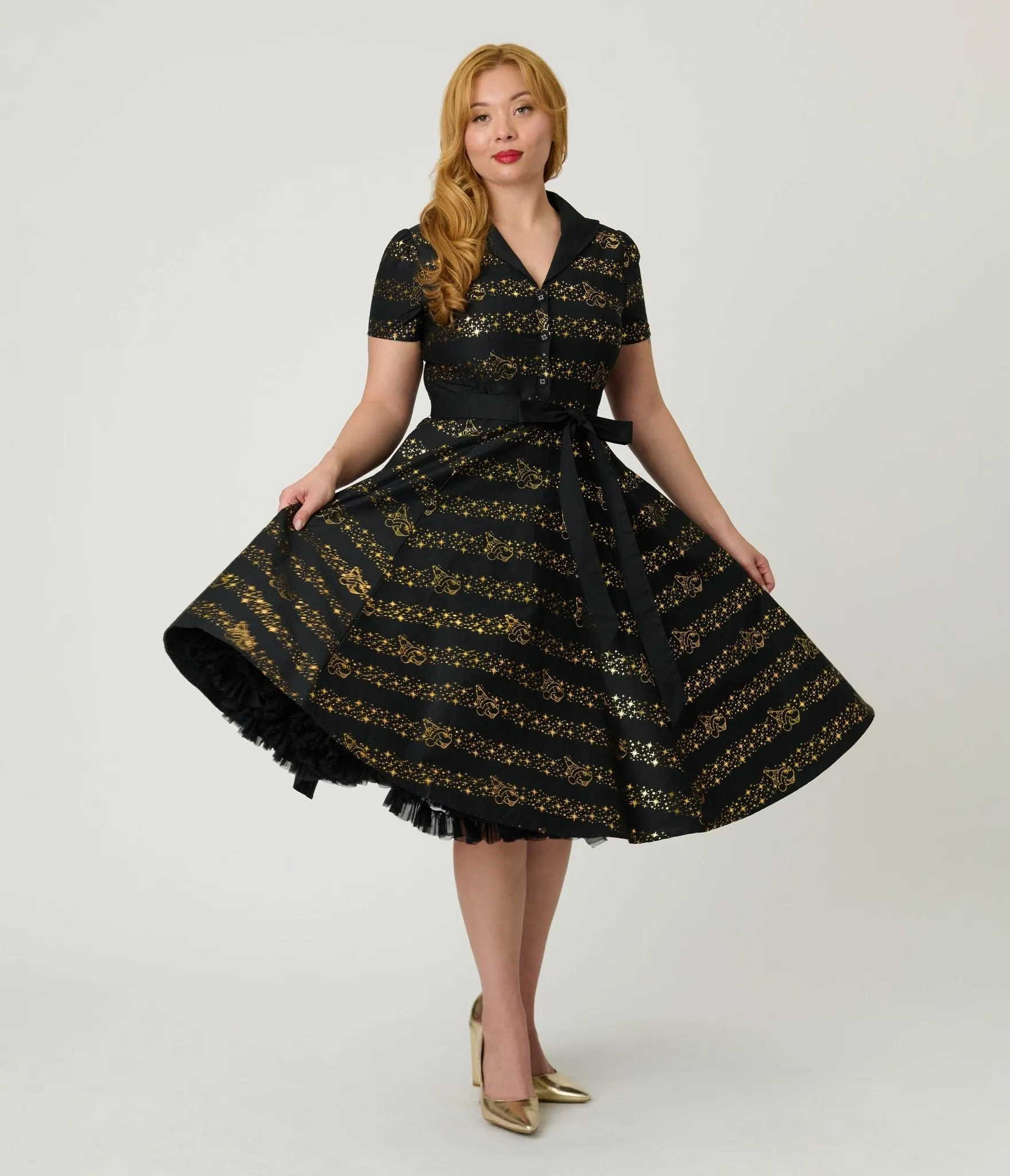 Disney Fantasia Collection by Unique Vintage Sorcerers Apprentice Cotton Swing Dress sold by Unique Vintage product image thumbnail 3