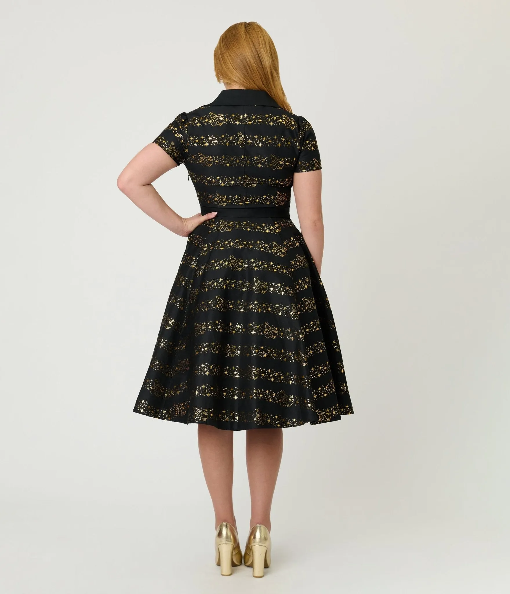 Disney Fantasia Collection by Unique Vintage Sorcerers Apprentice Cotton Swing Dress sold by Unique Vintage product image thumbnail 2