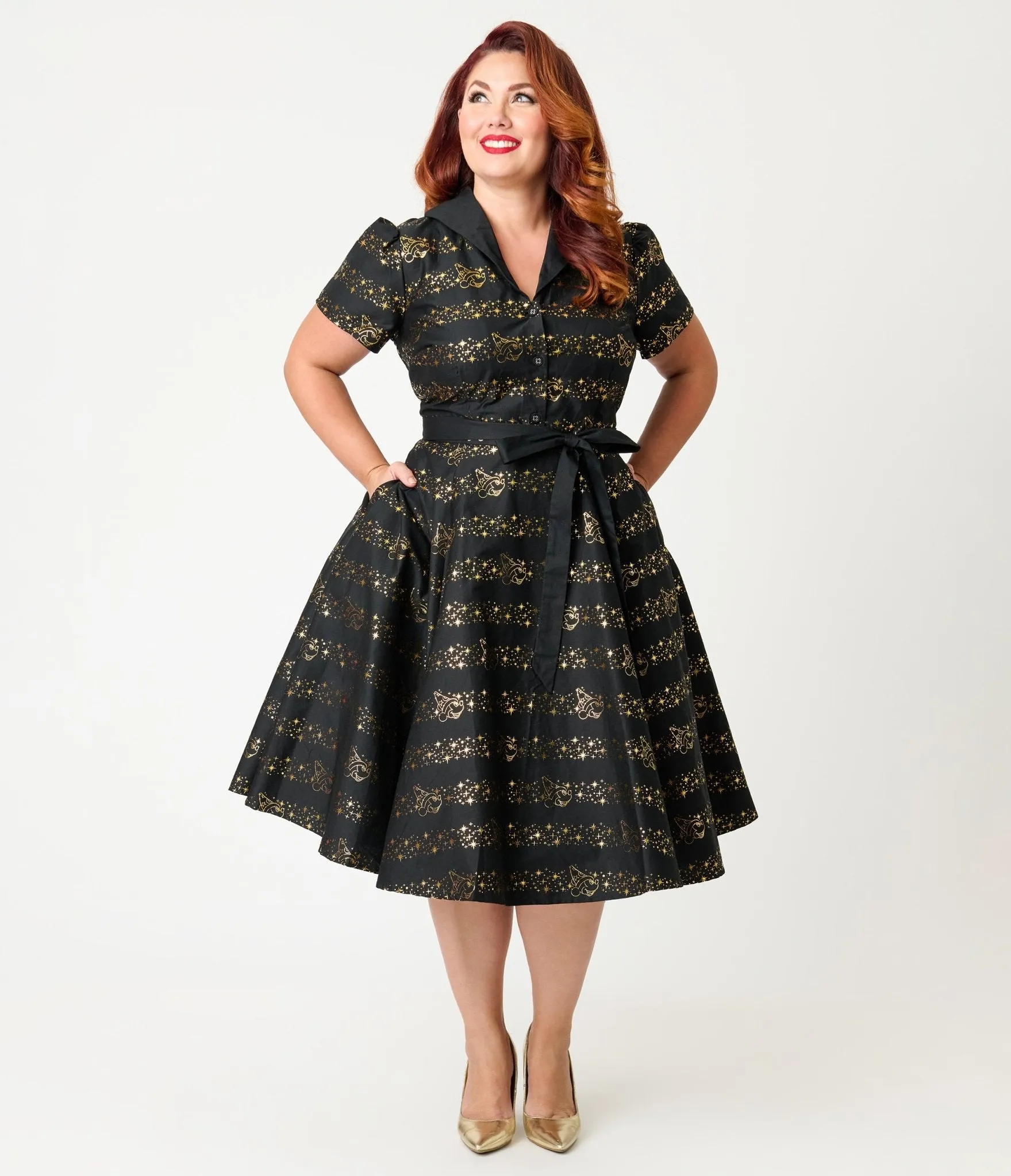 Disney Fantasia Collection by Unique Vintage Plus Size Sorcerers Apprentice Cotton Swing Dress sold by Unique Vintage product image thumbnail 3