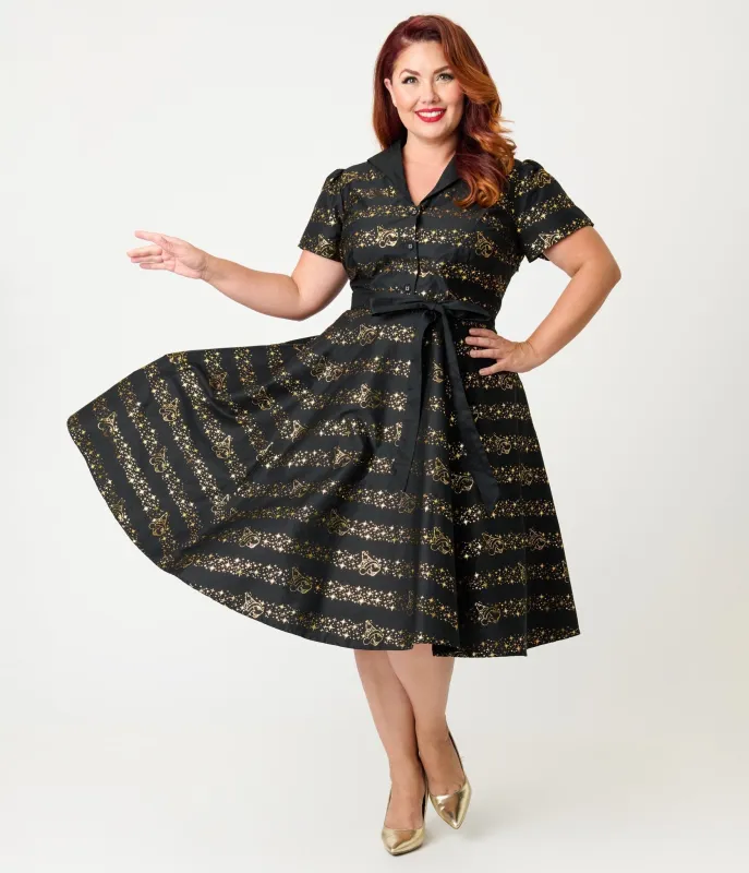 Disney Fantasia Collection by Unique Vintage Plus Size Sorcerers Apprentice Cotton Swing Dress sold by Unique Vintage