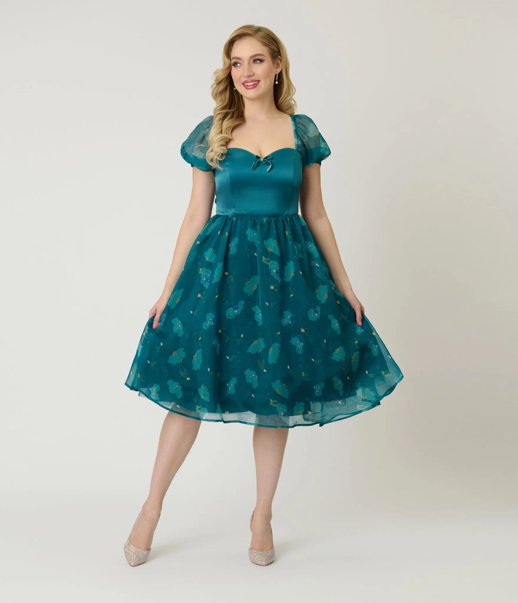 Disney Fantasia Collection by Unique Vintage Teal Fairies Light Up Swing Dress sold by Unique Vintage product image thumbnail 4