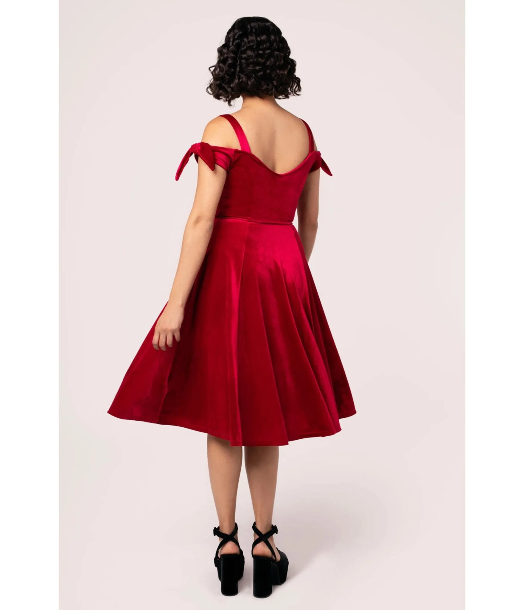 Hell Bunny Red Velvet Carrie Swing Dress sold by Unique Vintage product image thumbnail 2