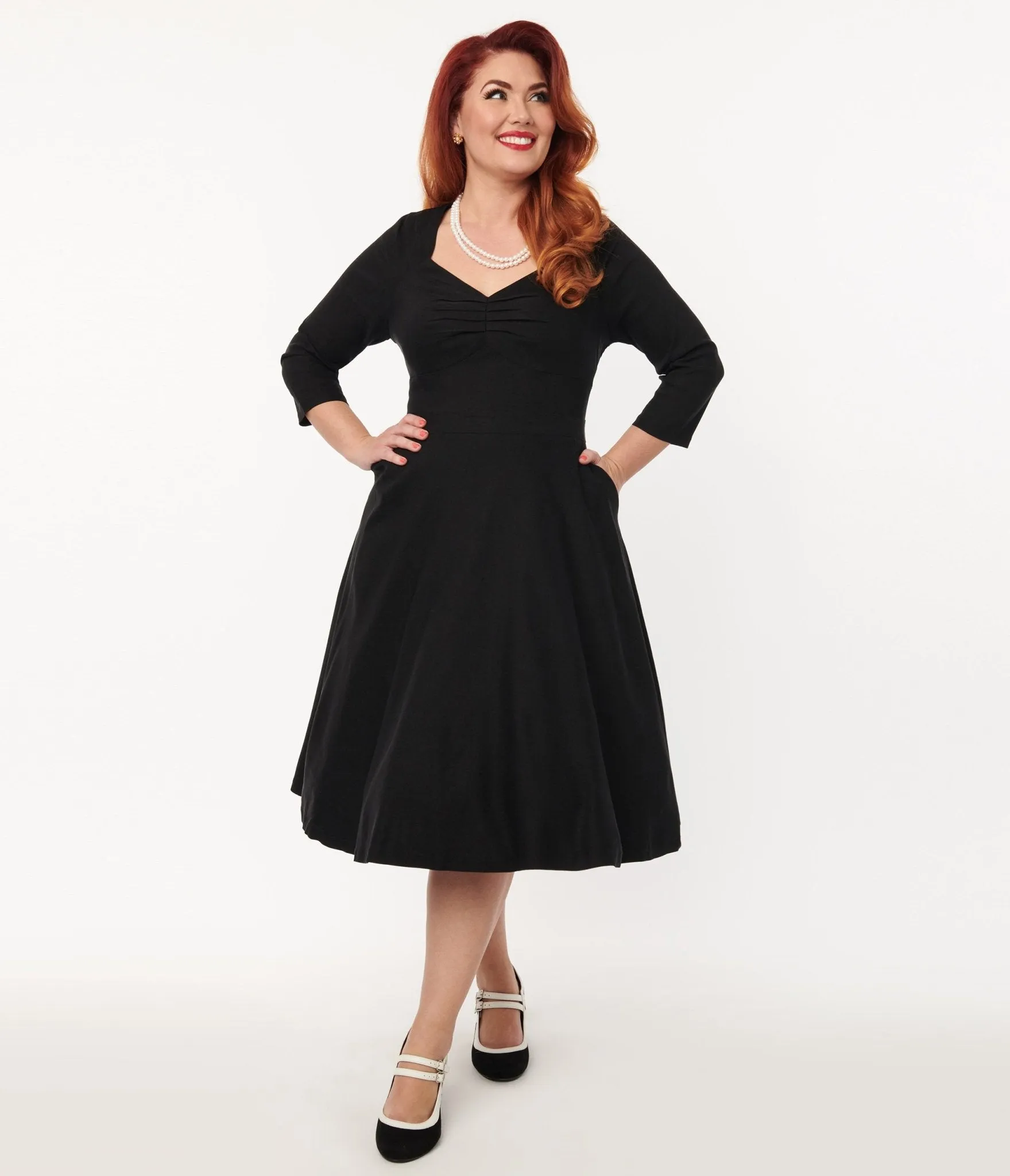 Unique Vintage 1940s Black Queen Anne Swing Dress sold by Unique Vintage product image thumbnail 4