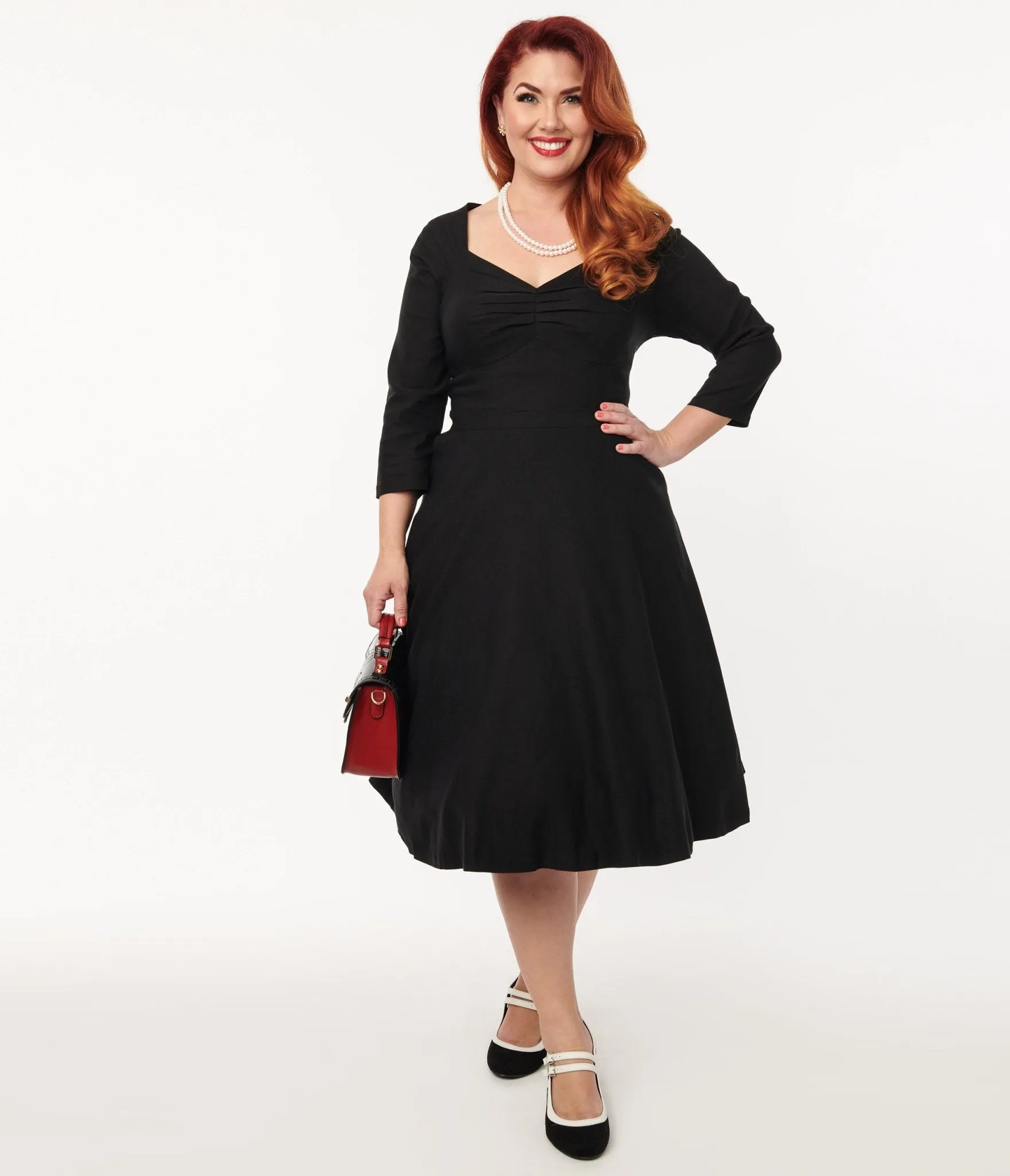 Unique Vintage 1940s Black Queen Anne Swing Dress sold by Unique Vintage product image thumbnail 5