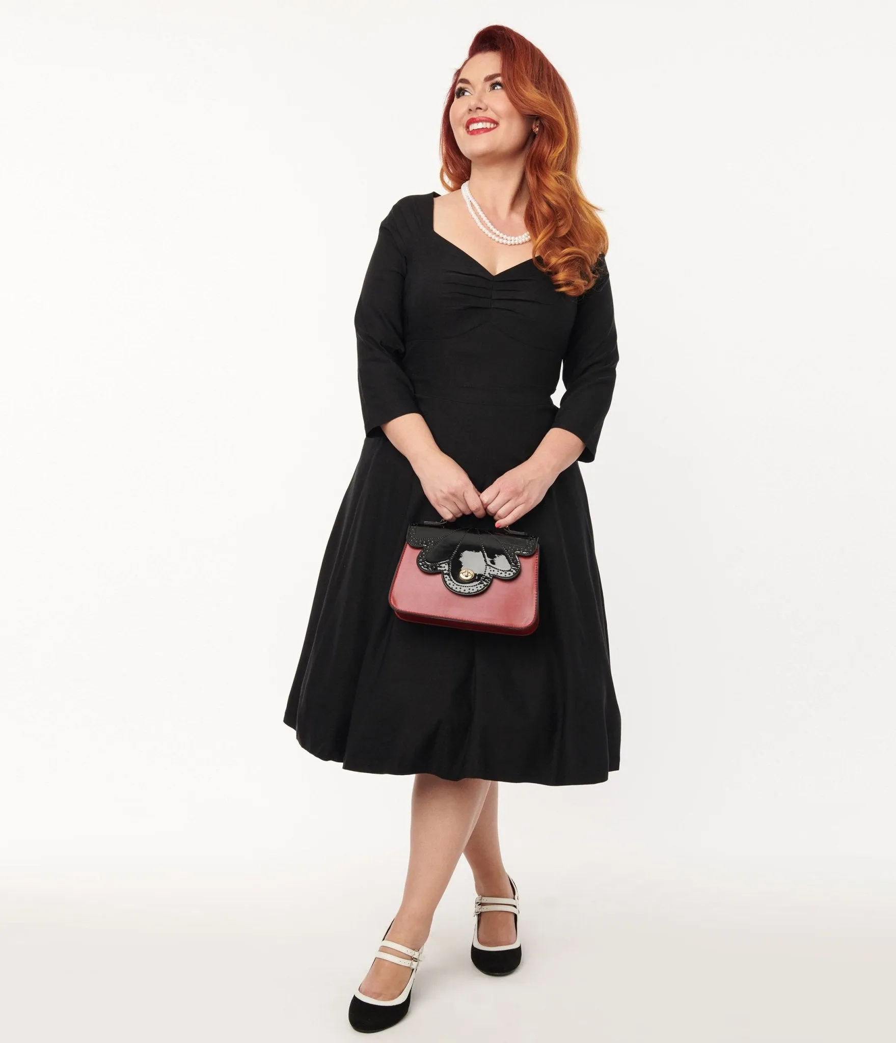 Unique Vintage 1940s Black Queen Anne Swing Dress sold by Unique Vintage product image thumbnail 3