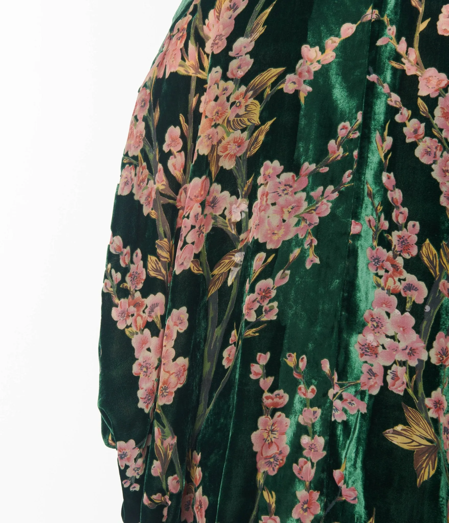 Unique Vintage Emerald Green Floral Burnout Velvet Kimono sold by Unique Vintage product image thumbnail 3