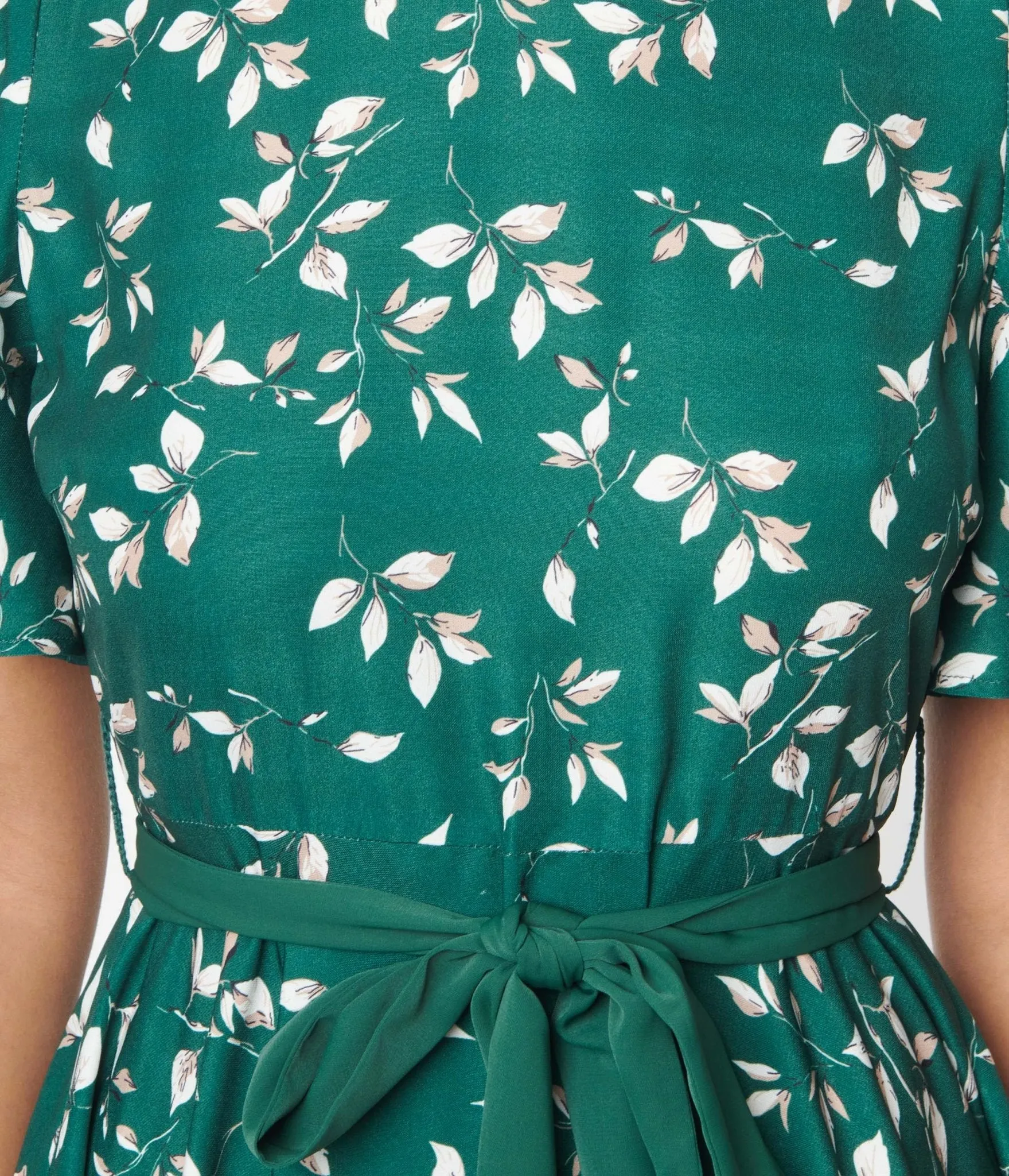 Unique Vintage 1930s Emerald Leaf Swing Dress sold by Unique Vintage product image thumbnail 2