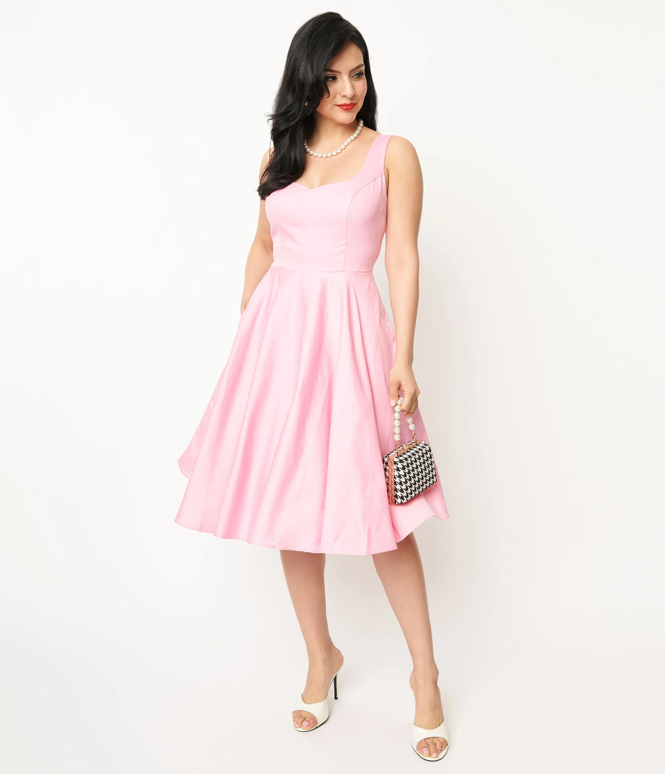 Hell Bunny Pink Heidi Swing Dress sold by Unique Vintage product image thumbnail 2