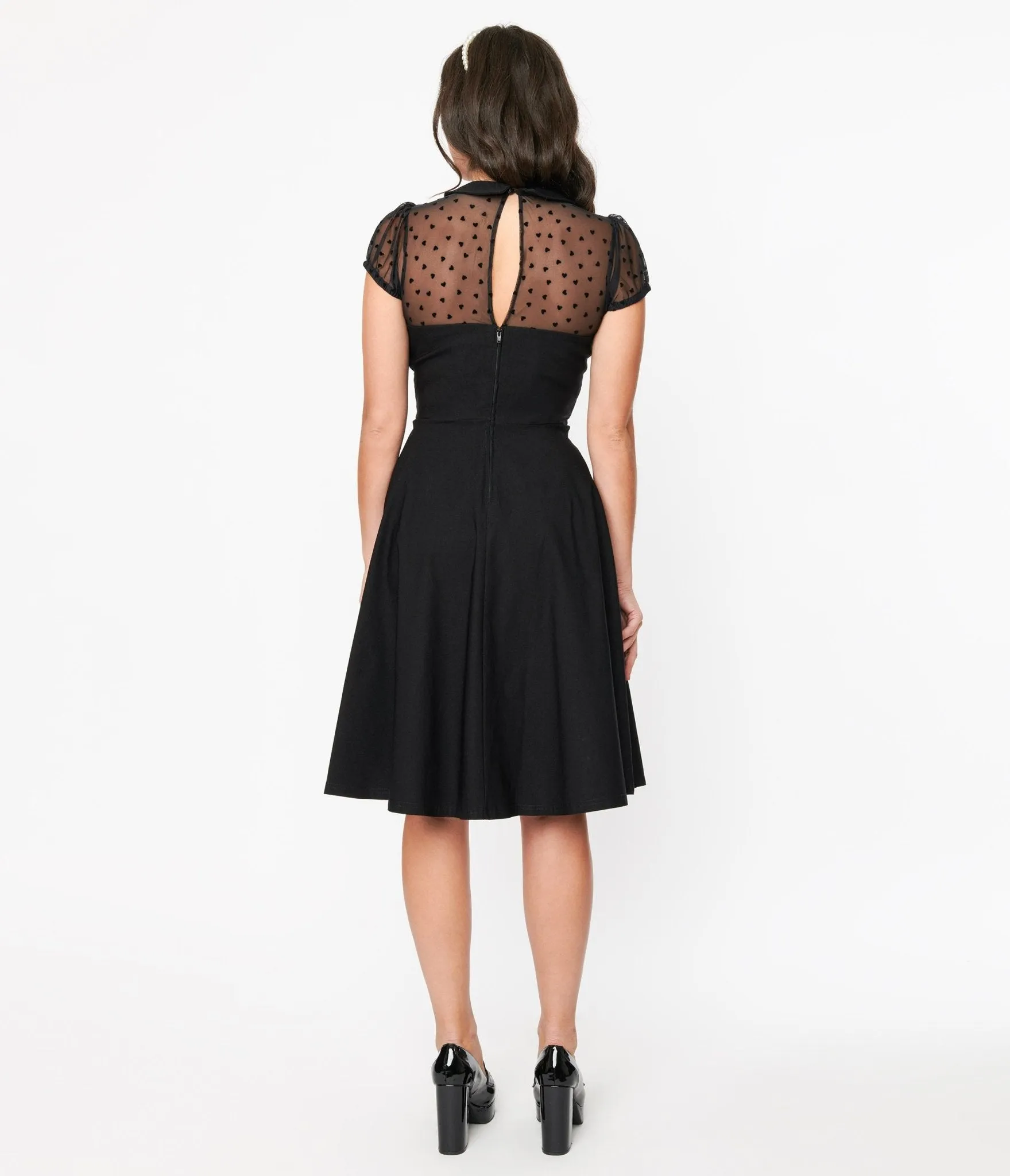 Hell Bunny Black Columbina Fit & Flare Dress sold by Unique Vintage product image thumbnail 3