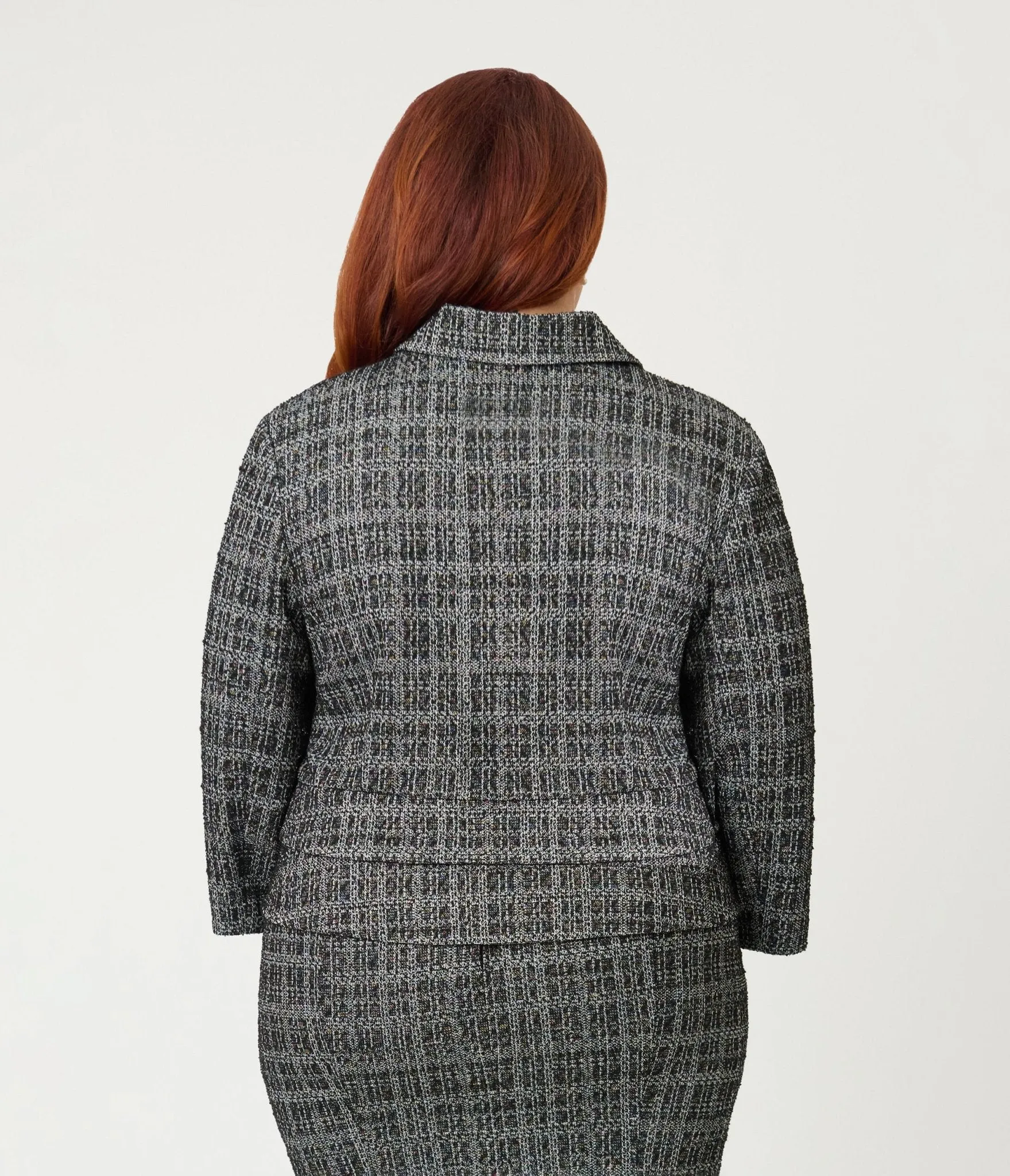 Unique Vintage Plus Size Black & White Plaid Boucle Peplum Jacket sold by Unique Vintage product image thumbnail 2