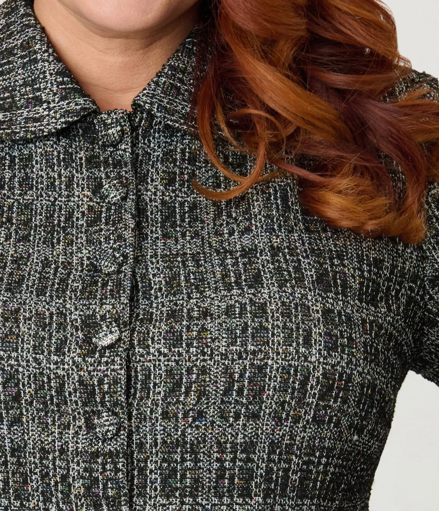 Unique Vintage Plus Size Black & White Plaid Boucle Peplum Jacket sold by Unique Vintage product image thumbnail 4