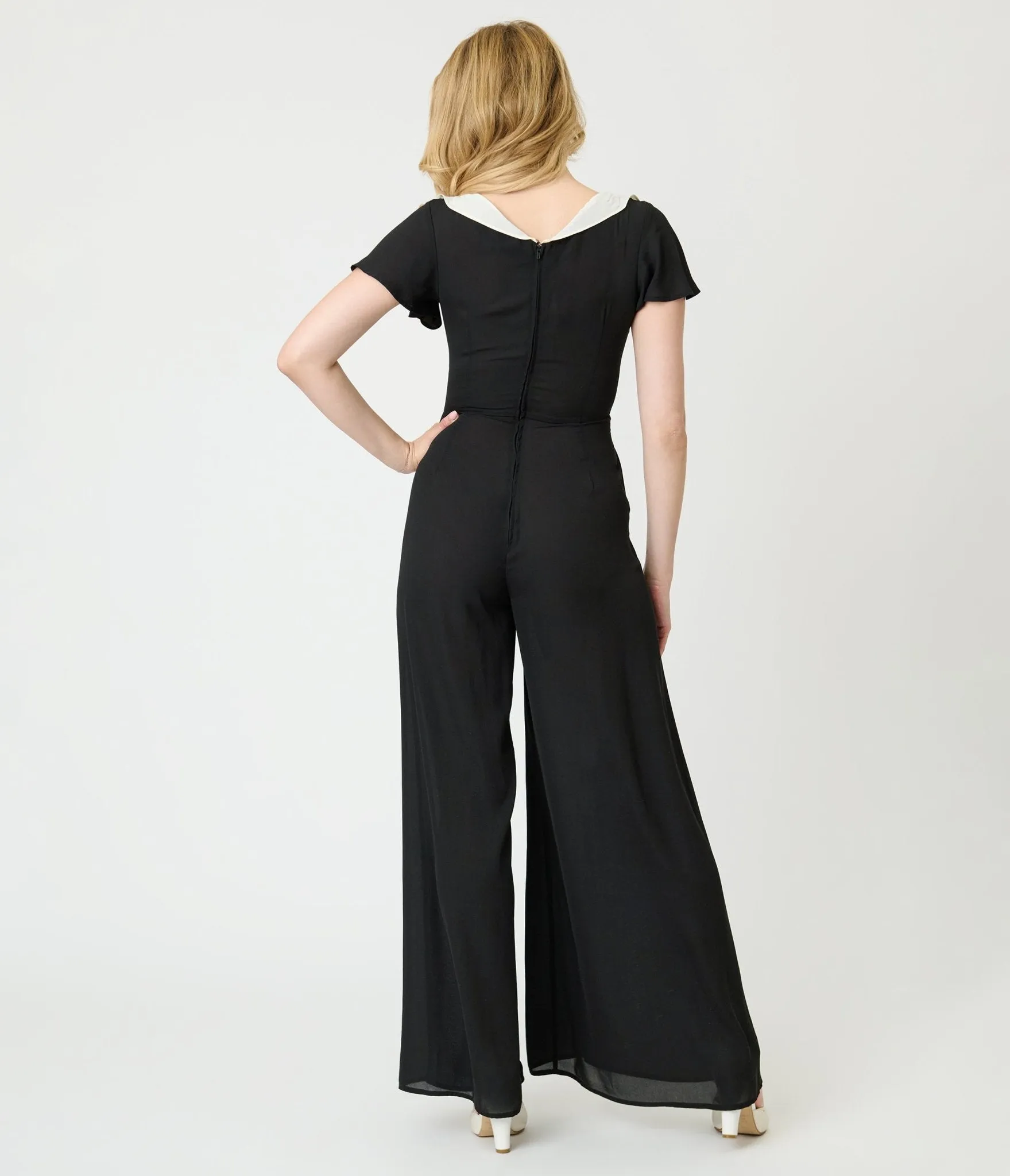 Unique Vintage Black Wide Leg Jumpsuit sold by Unique Vintage product image thumbnail 2