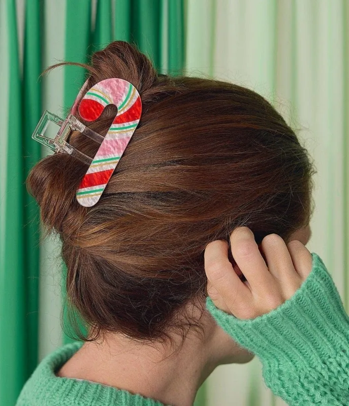 Candy Cane Hair Clip sold by Unique Vintage