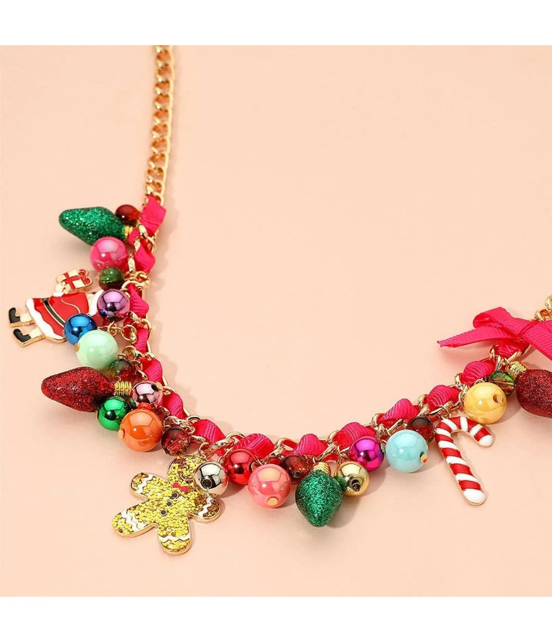 Holiday Beaded Necklace sold by Unique Vintage