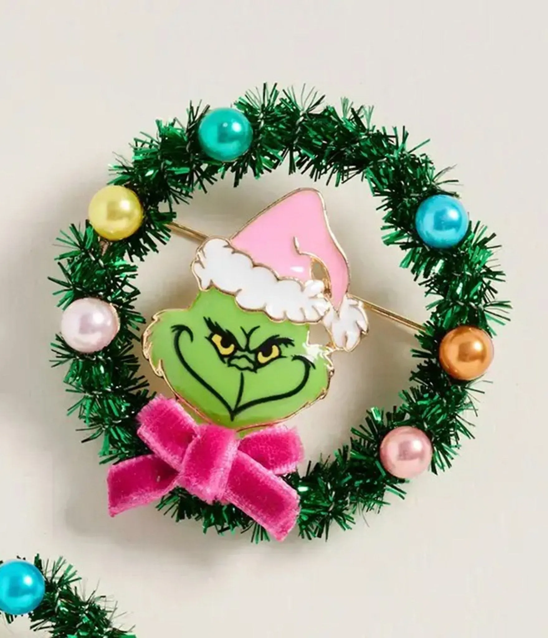 Grinch Wreath Brooch sold by Unique Vintage