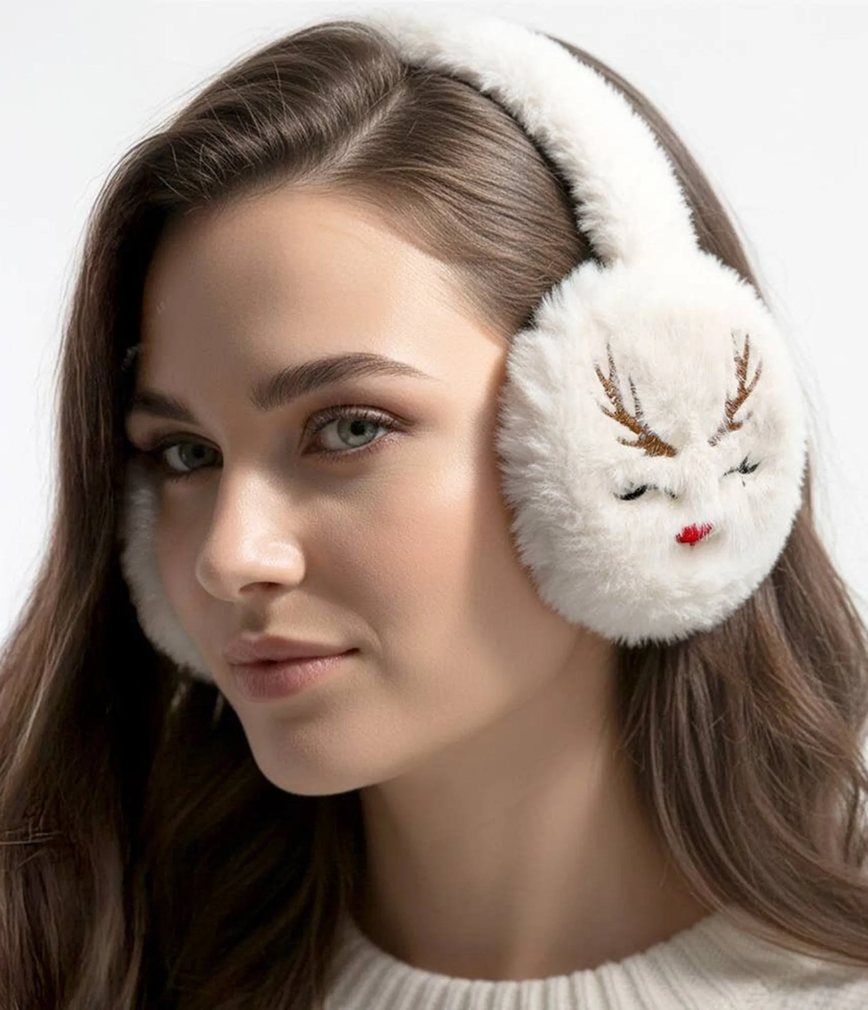 Reindeer Plush Earmuffs sold by Unique Vintage
