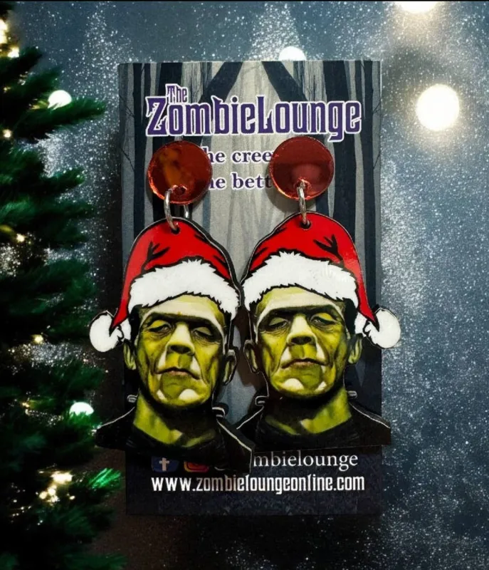 Santa Frankenstein Earrings sold by Unique Vintage