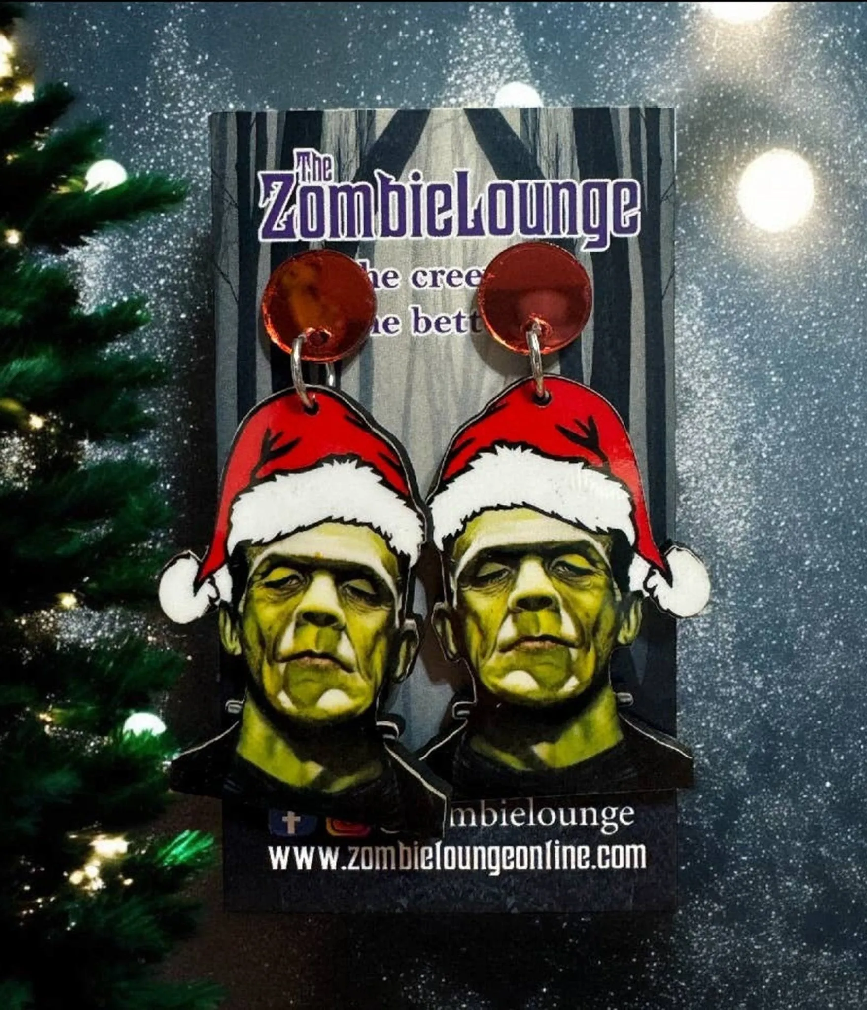 Santa Frankenstein Earrings sold by Unique Vintage