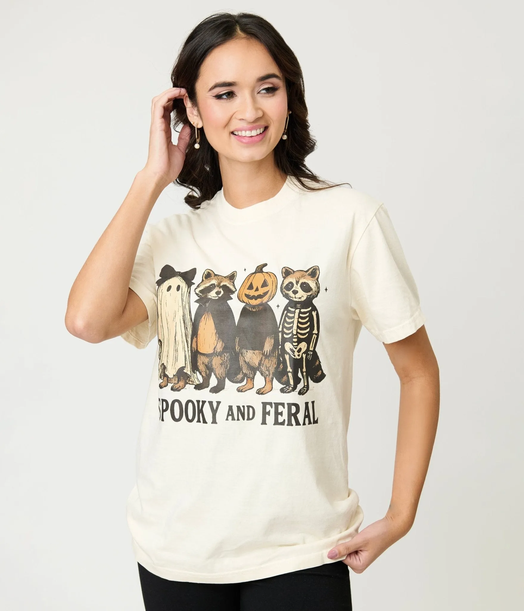 Spooky & Feral Raccoon Unisex Graphic Tee sold by Unique Vintage product image thumbnail 3