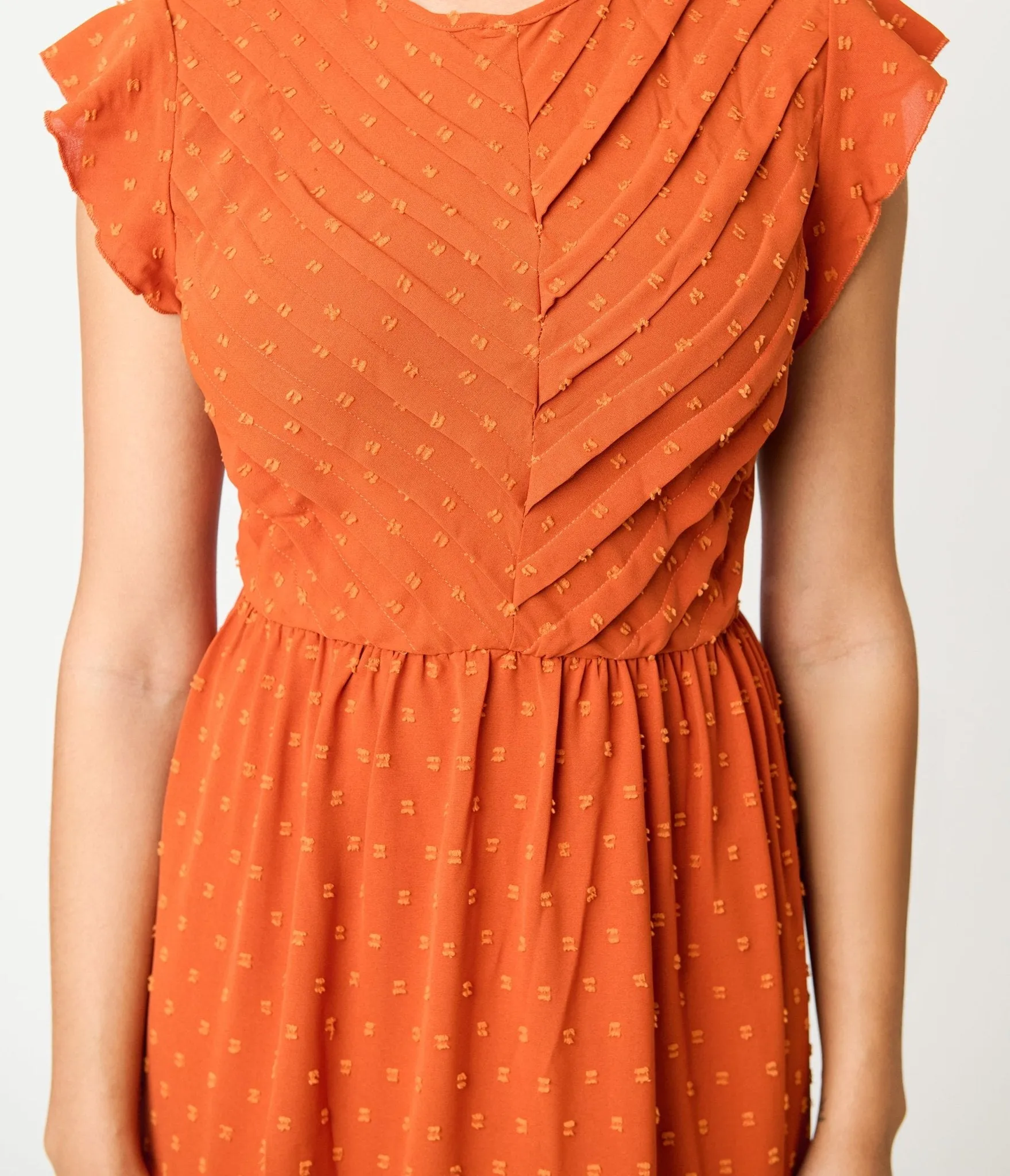 Orange Swiss Dot Willow Maxi Dress sold by Unique Vintage product image thumbnail 5