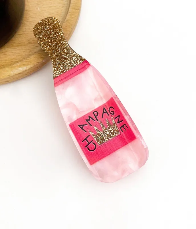 Glitter Champagne Bottle Hair Clip sold by Unique Vintage