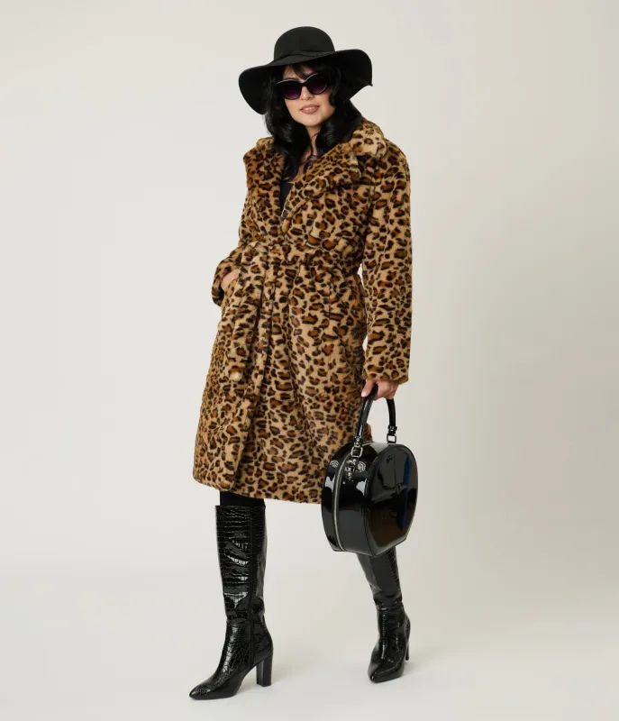 Leopard Faux Fur Long Coat sold by Unique Vintage