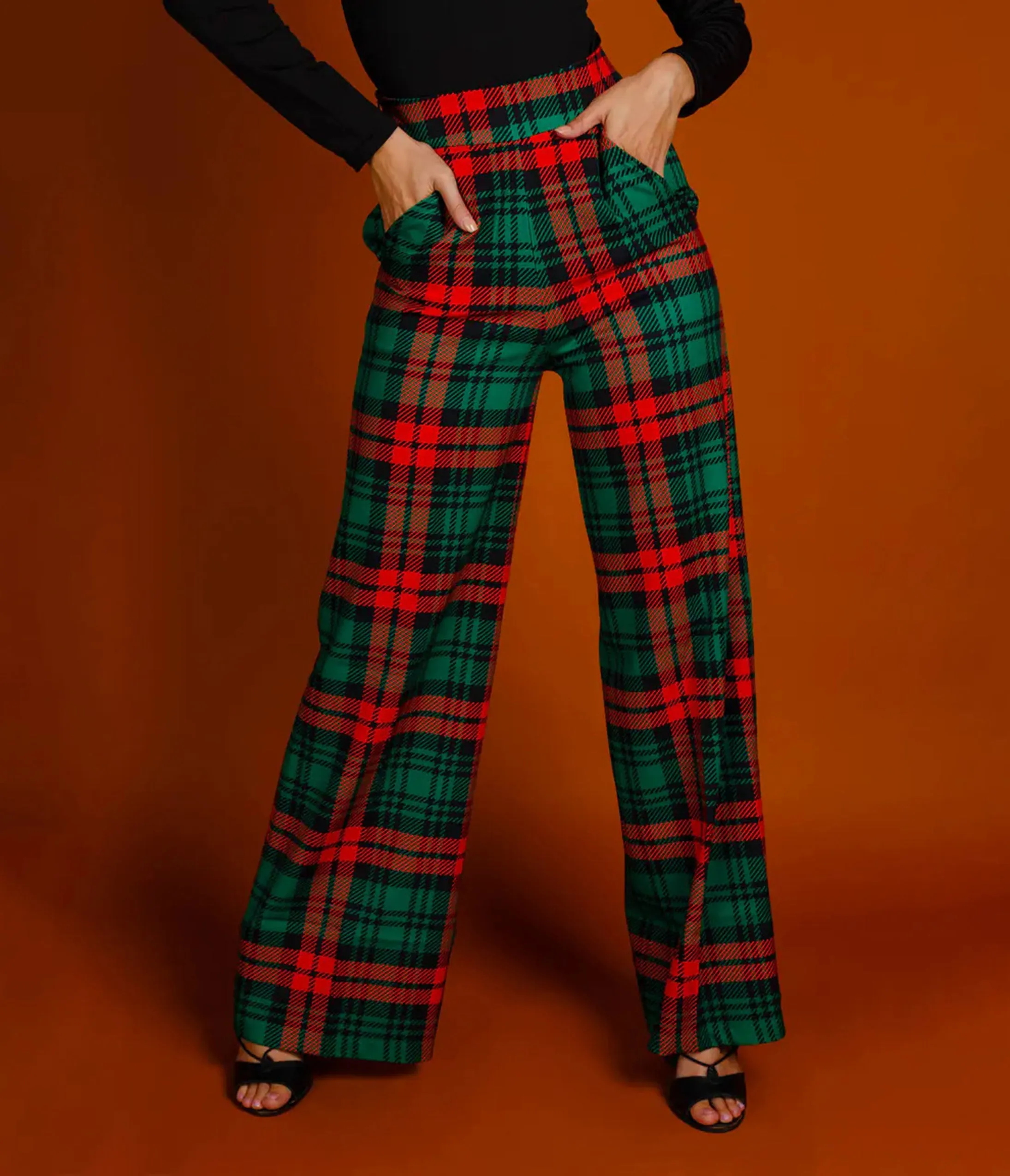 Green & Red Plaid Pants sold by Unique Vintage product image thumbnail 2