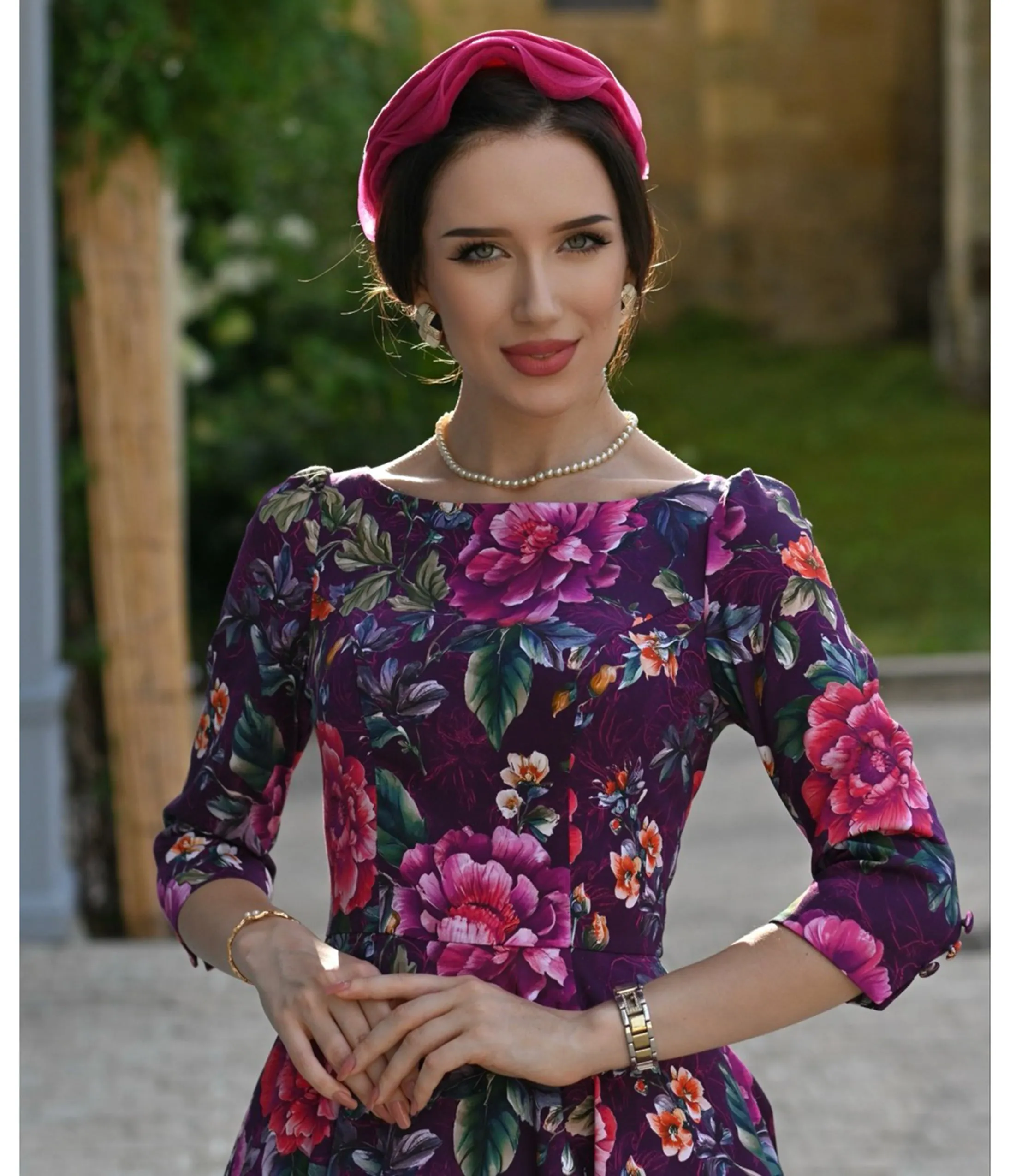 Purple Floral Bea Swing Dress sold by Unique Vintage product image thumbnail 5