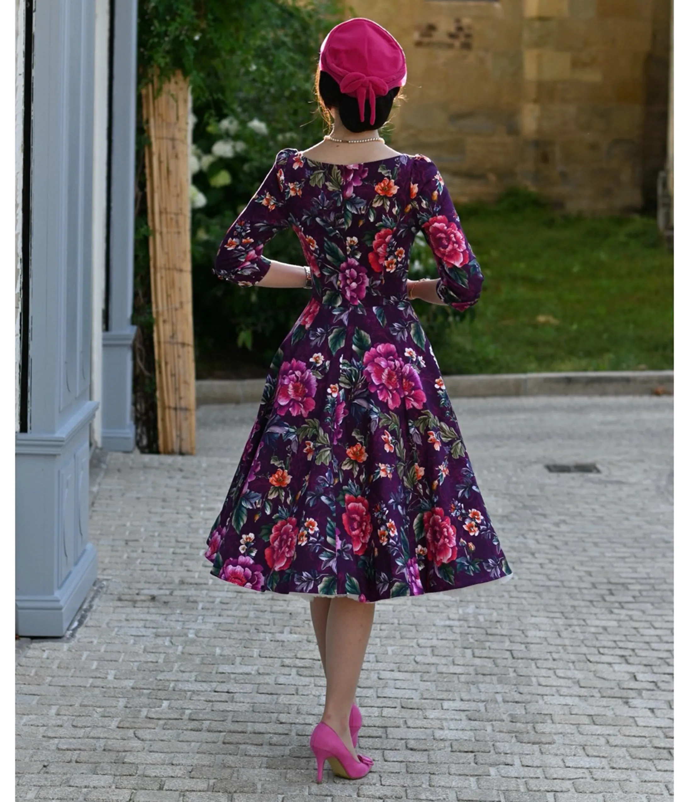 Purple Floral Bea Swing Dress sold by Unique Vintage product image thumbnail 2