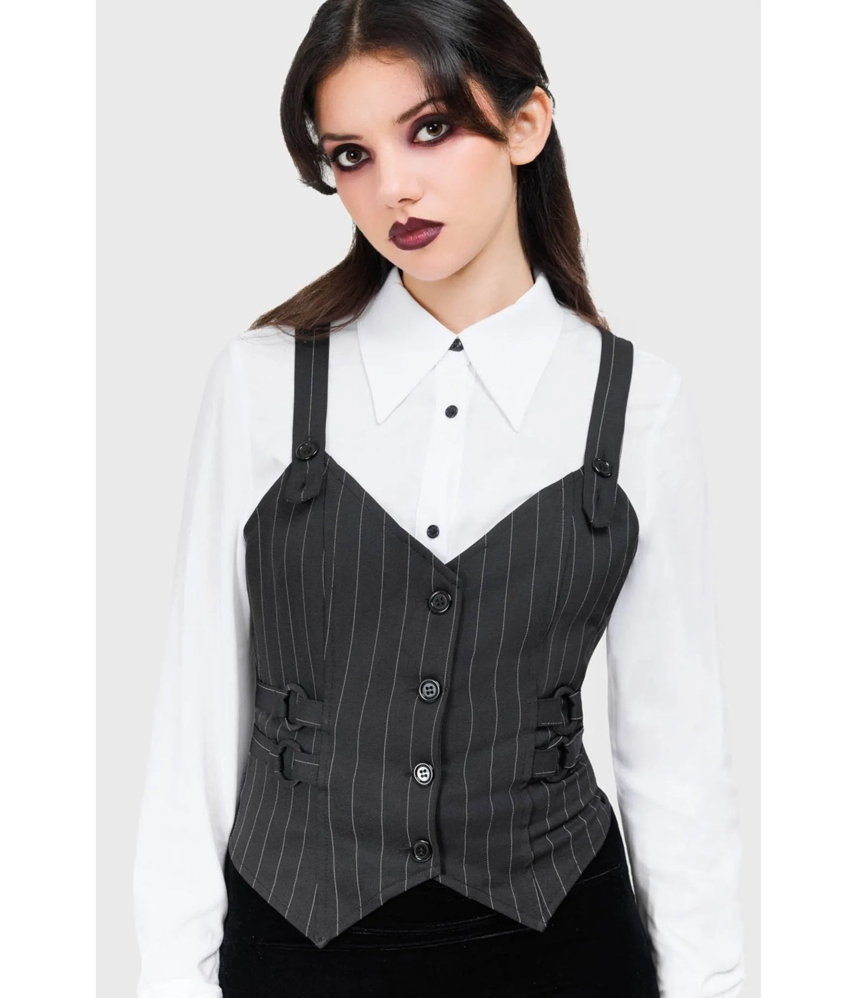 Kill Star Black Pinstripe Vest sold by Unique Vintage product image thumbnail 3