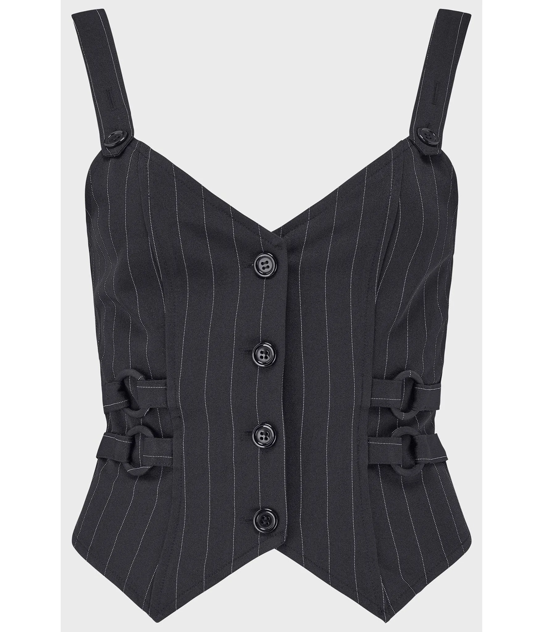 Kill Star Black Pinstripe Vest sold by Unique Vintage product image thumbnail 2