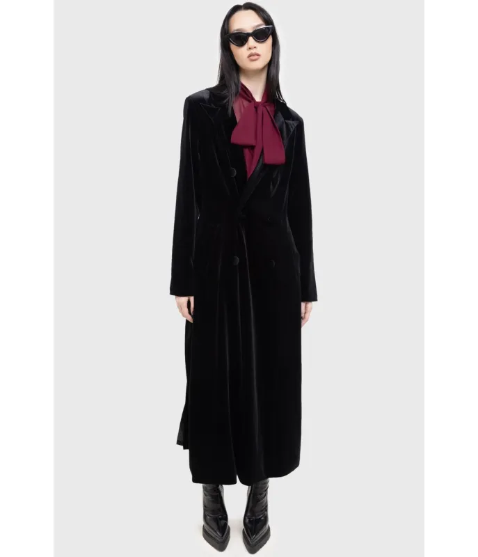 Kill Star Black Velvet Shadowborne Coat sold by Unique Vintage