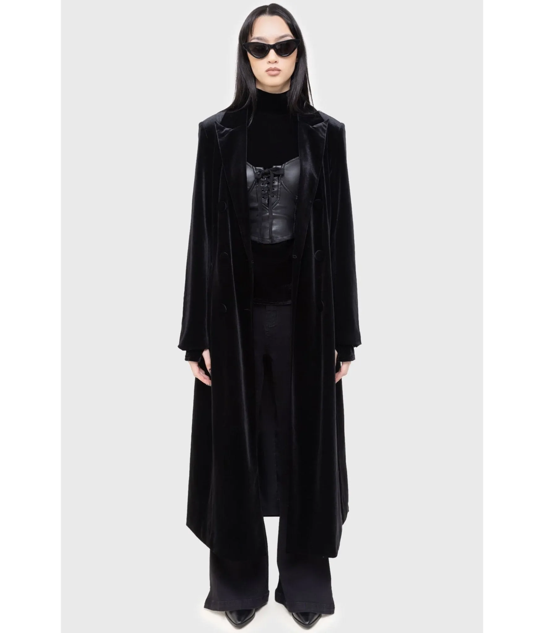 Kill Star Black Velvet Shadowborne Coat sold by Unique Vintage product image thumbnail 3