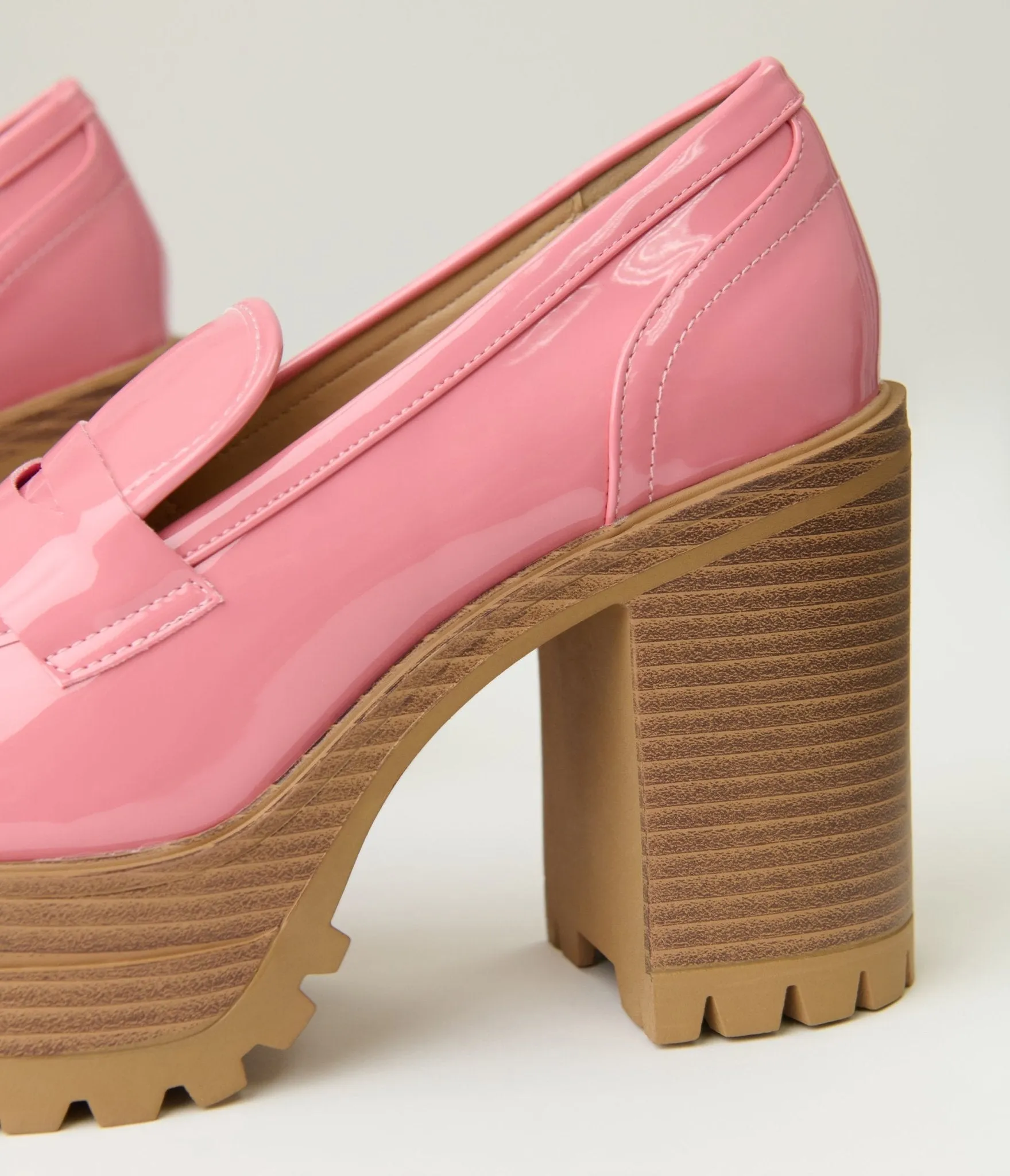 Pink Patent Leatherette Platform Loafers sold by Unique Vintage product image thumbnail 2