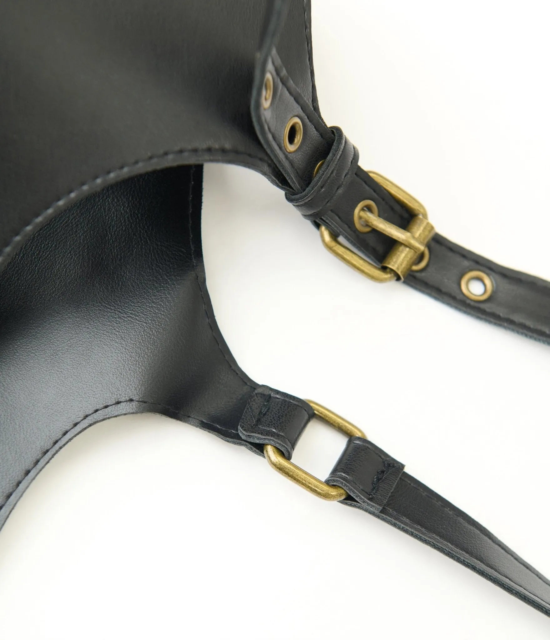 Black Leatherette Harness Belt sold by Unique Vintage product image thumbnail 3