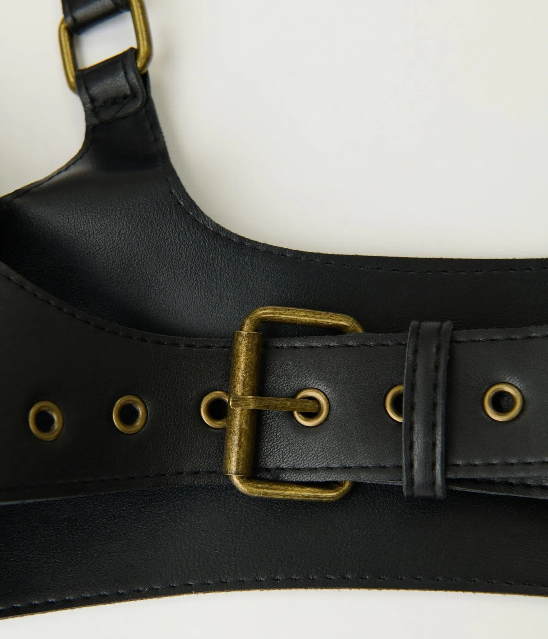 Black Leatherette Harness Belt sold by Unique Vintage product image thumbnail 2