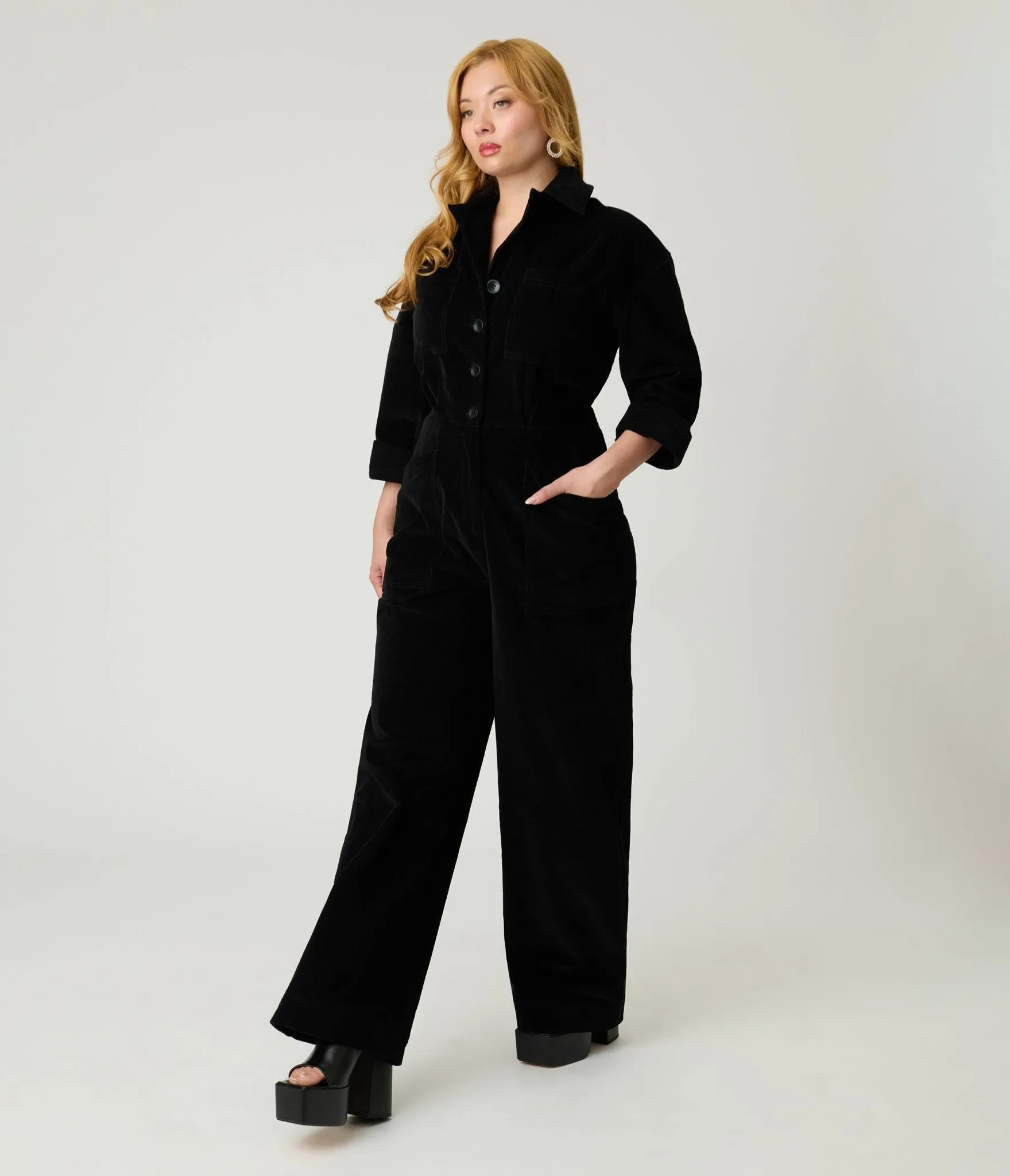 Unique Vintage Black Corduroy Jumpsuit sold by Unique Vintage product image thumbnail 3